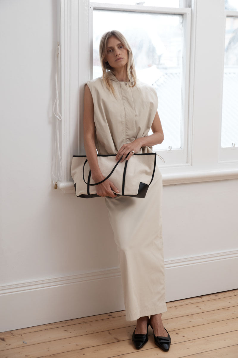 Cotton Sleeveless Parka - Champagne