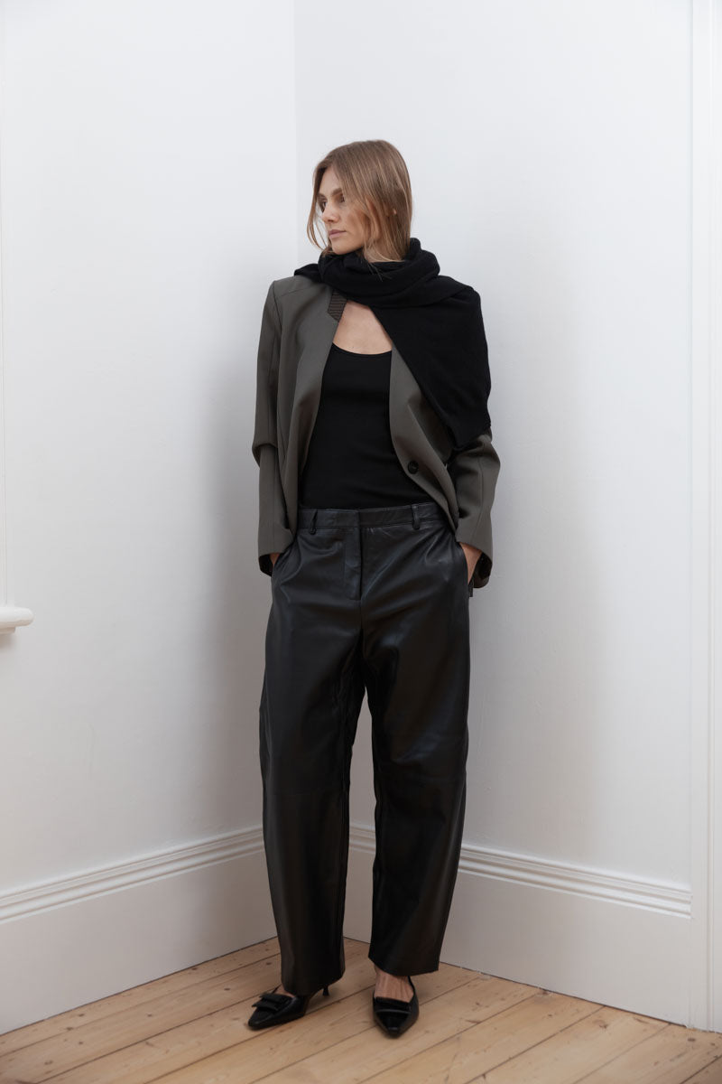 Rib Collar Blazer - Khaki