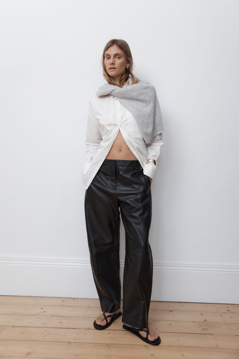 Leather Balloon Pants - Black