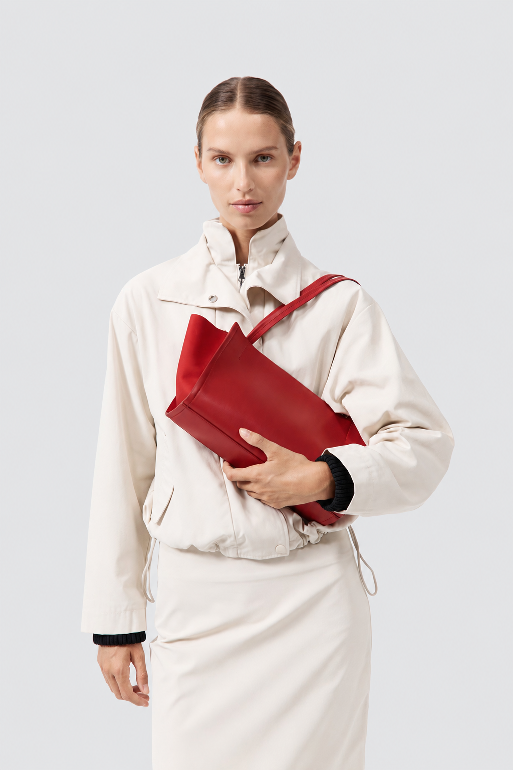 Slim Wonton Tote - Rosso
