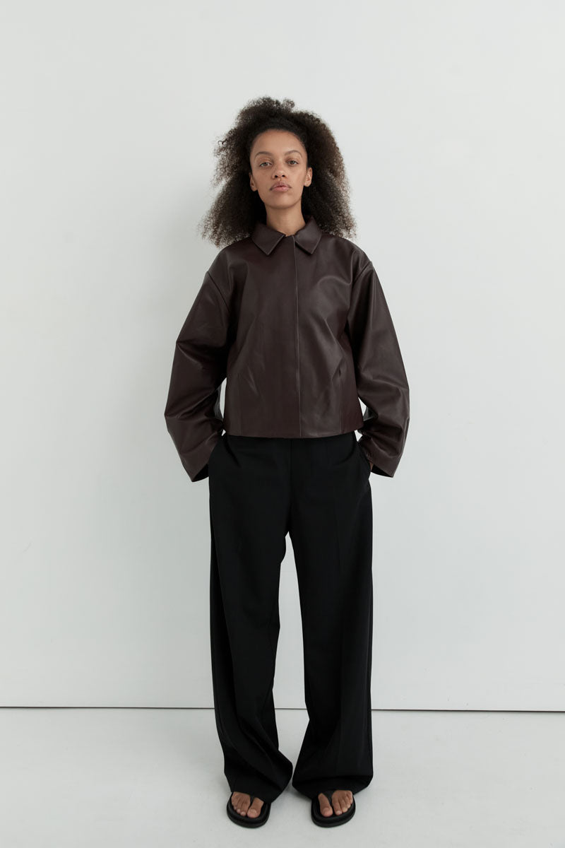 Cocoon Leather Jacket - Chocolate