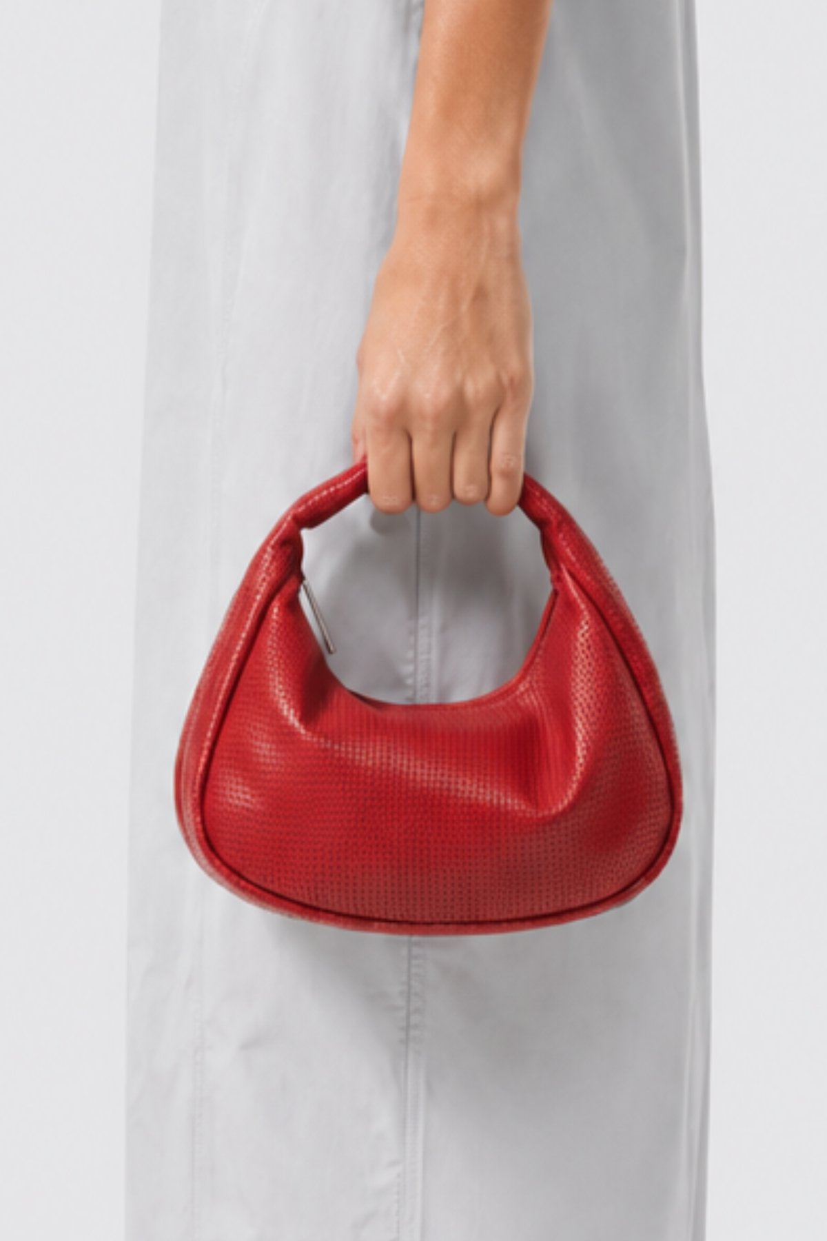 Perforated Mini Bon Bon Bag - Rosso