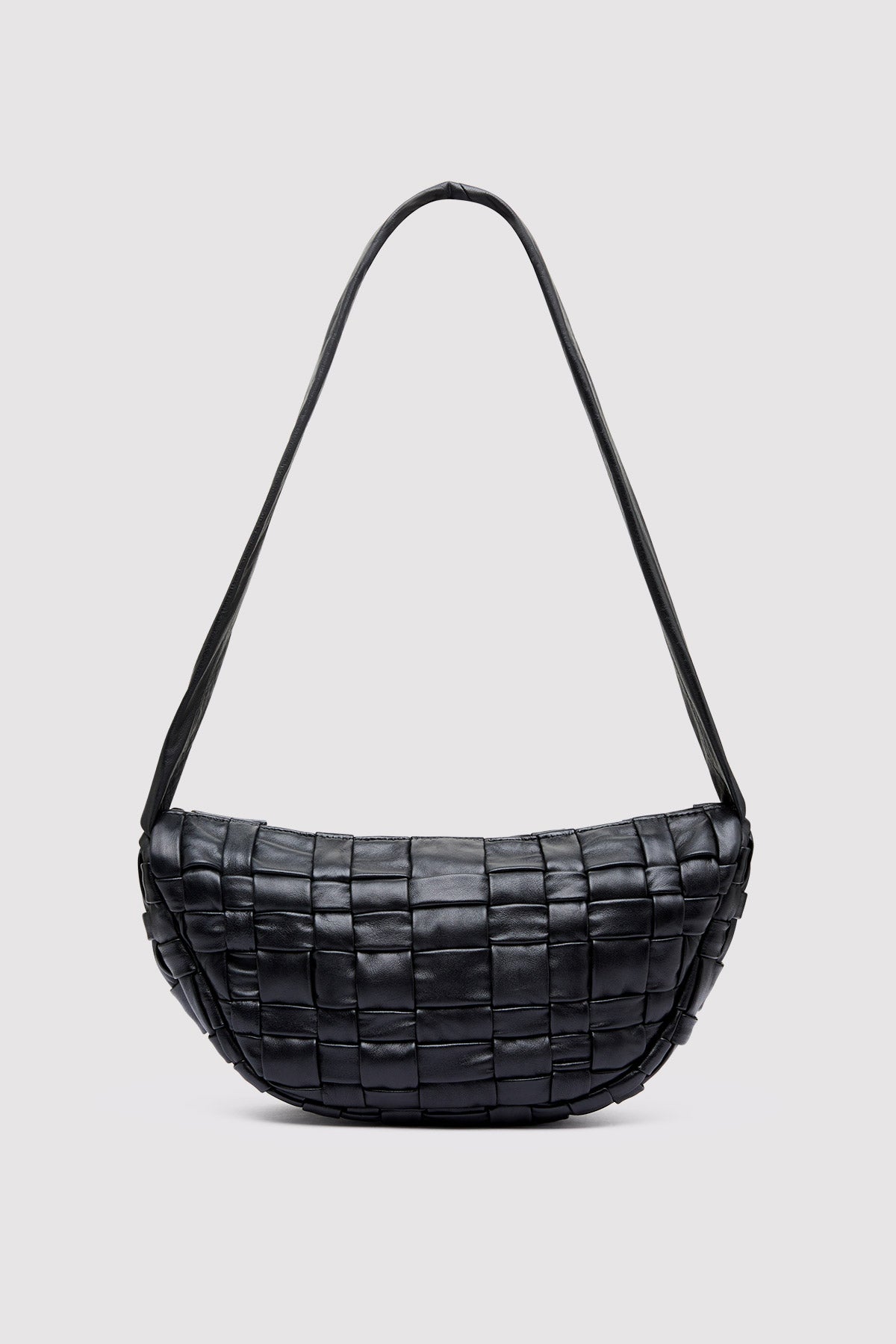 Textured Crescent Bag - Black