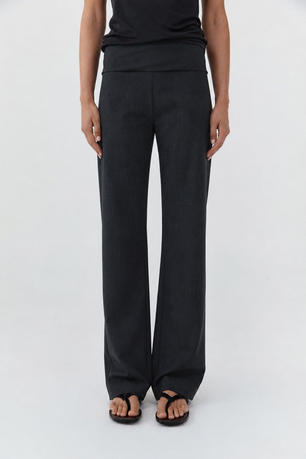 Wool Blend Studio Pants - Dark Graphite