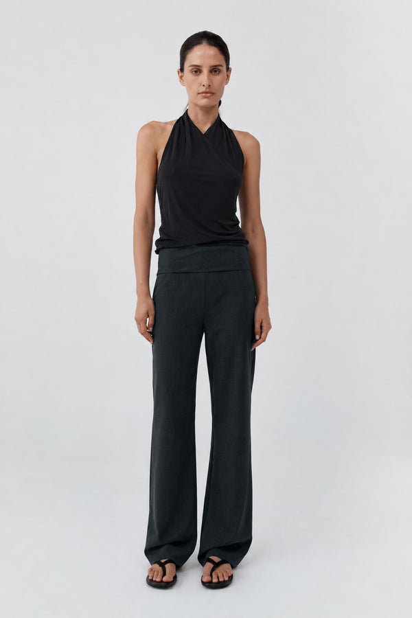 Wool Blend Studio Pants - Dark Graphite