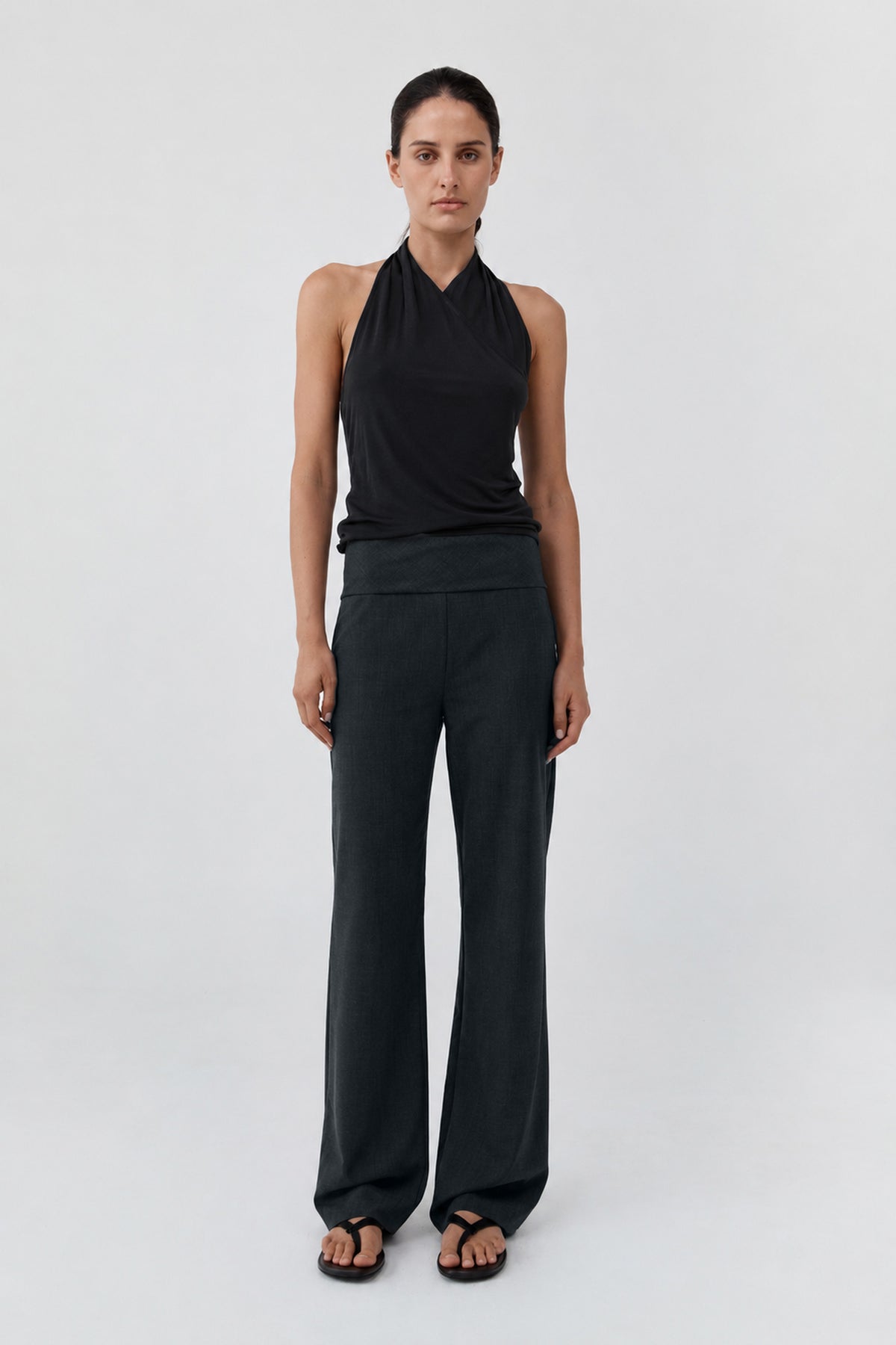Wool Blend Studio Pants - Dark Graphite