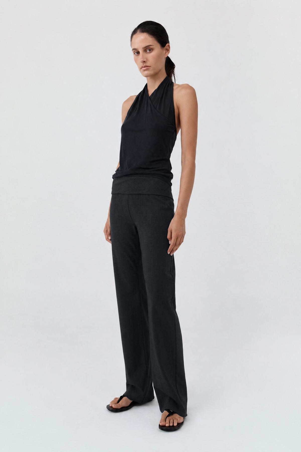 Wool Blend Studio Pants - Dark Graphite