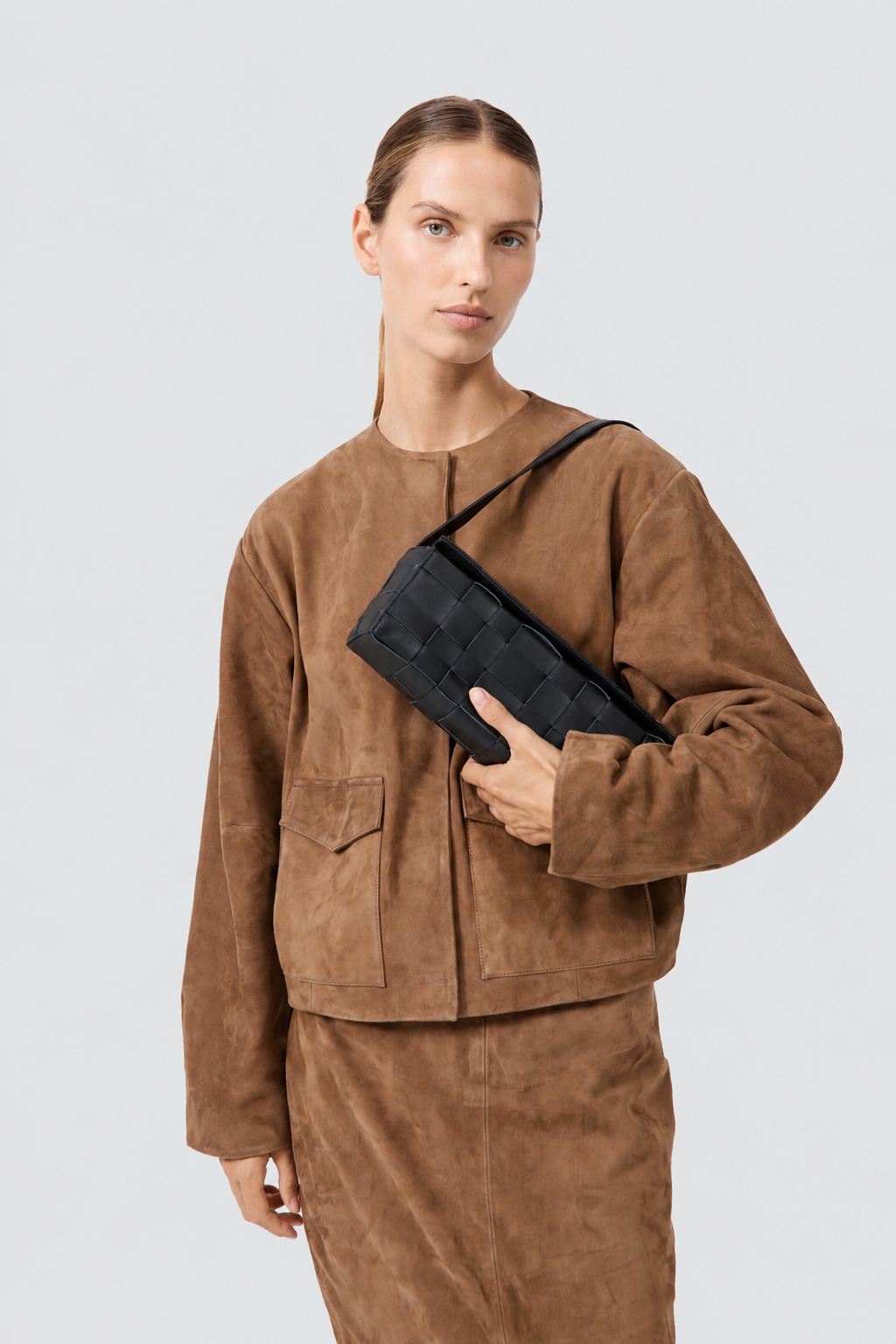 Woven East West Bag - Black