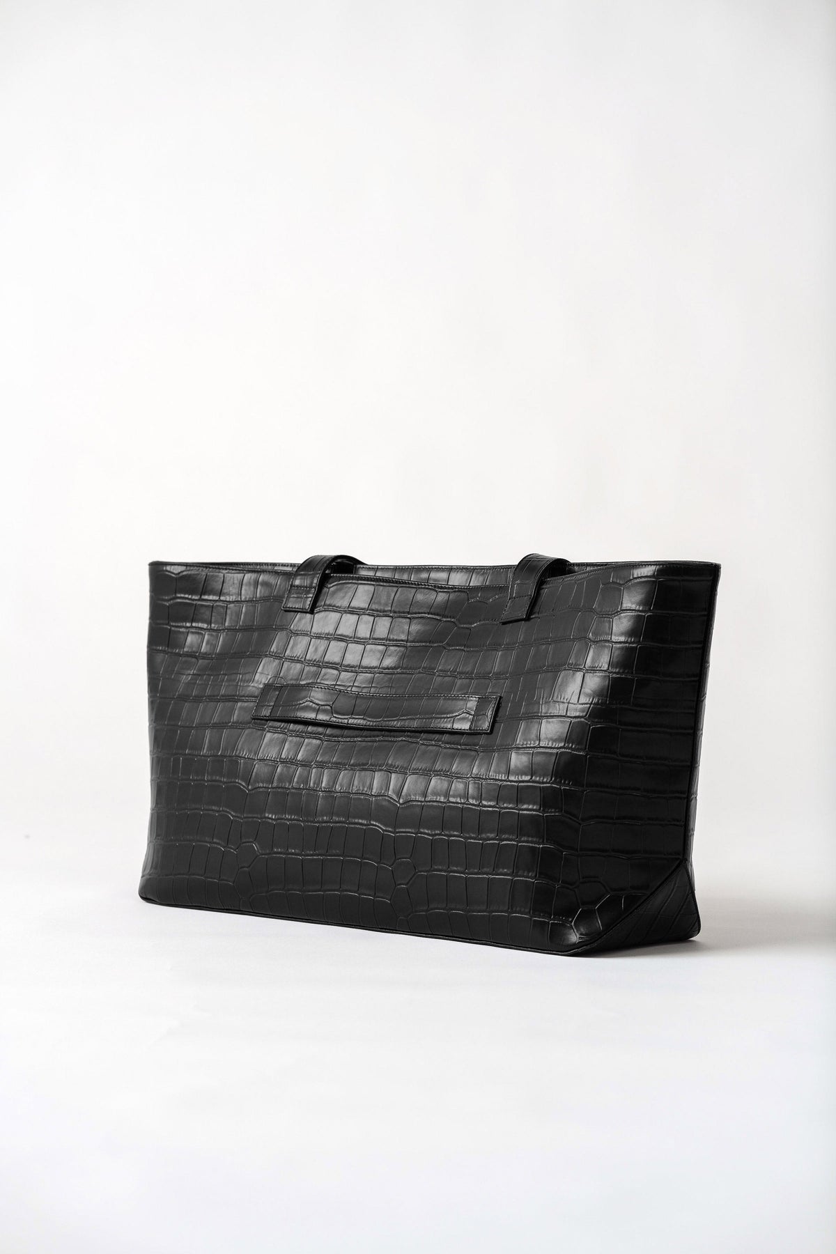 Carryall Tote - Croc Embossed Black