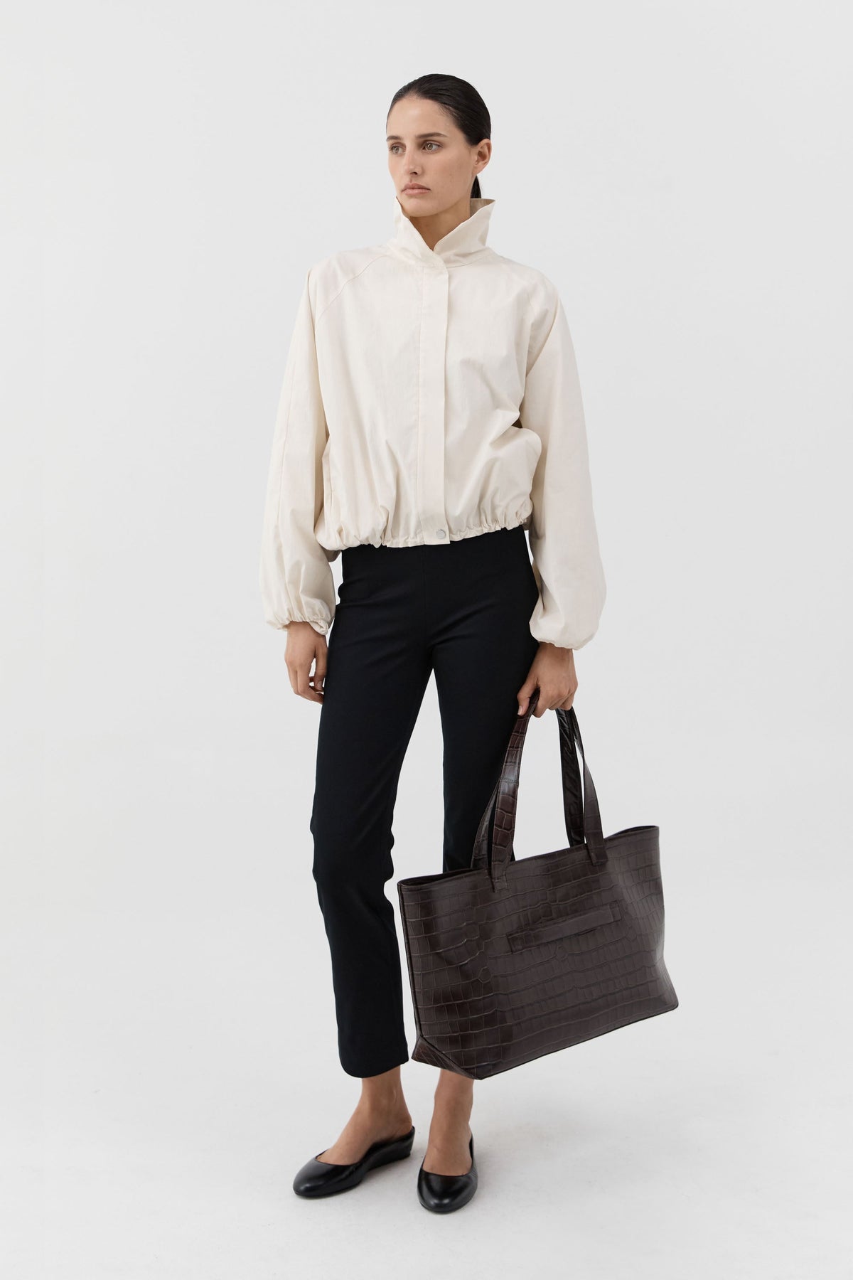 Carryall Tote - Croc Embossed Coffee