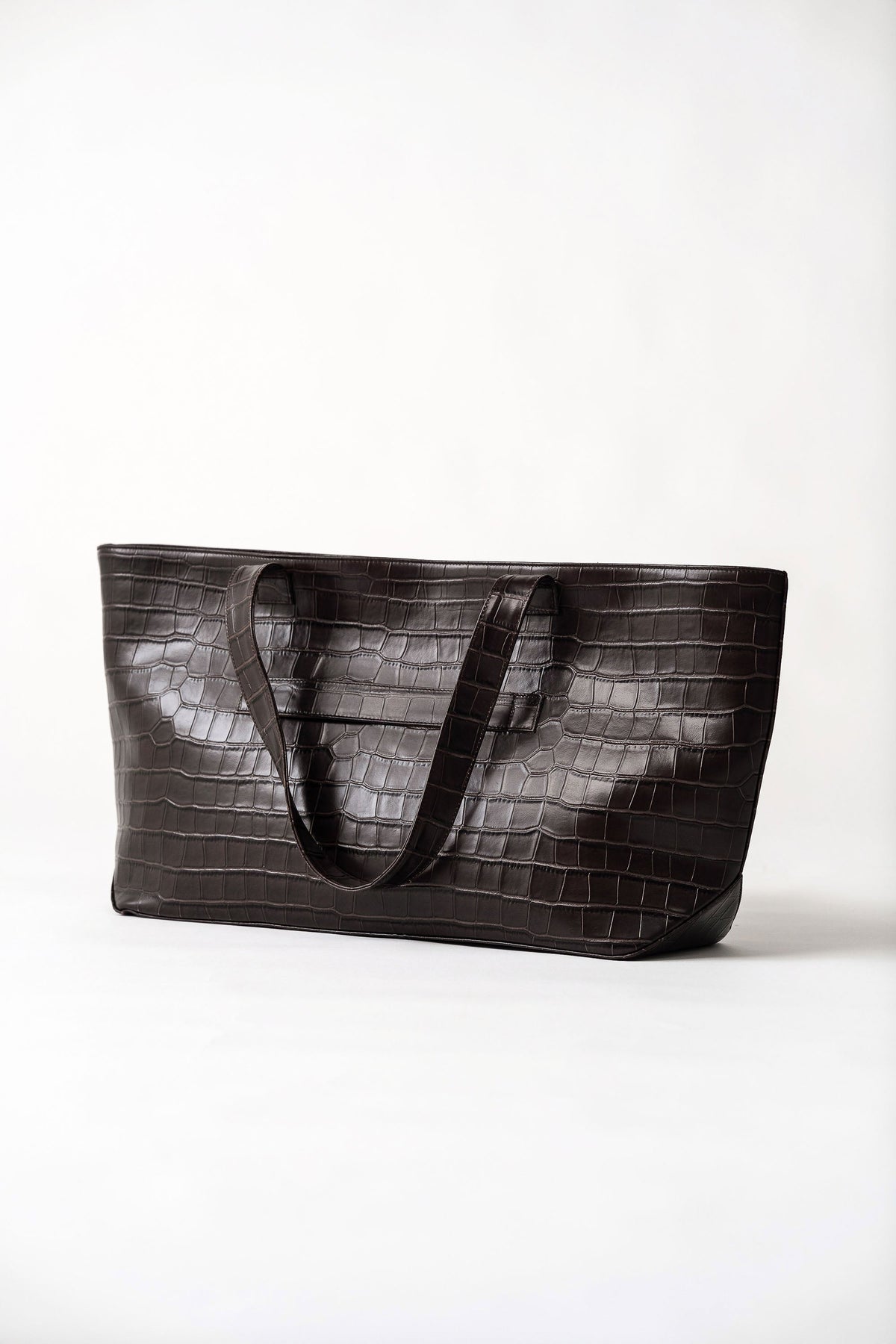 Carryall Tote - Croc Embossed Coffee