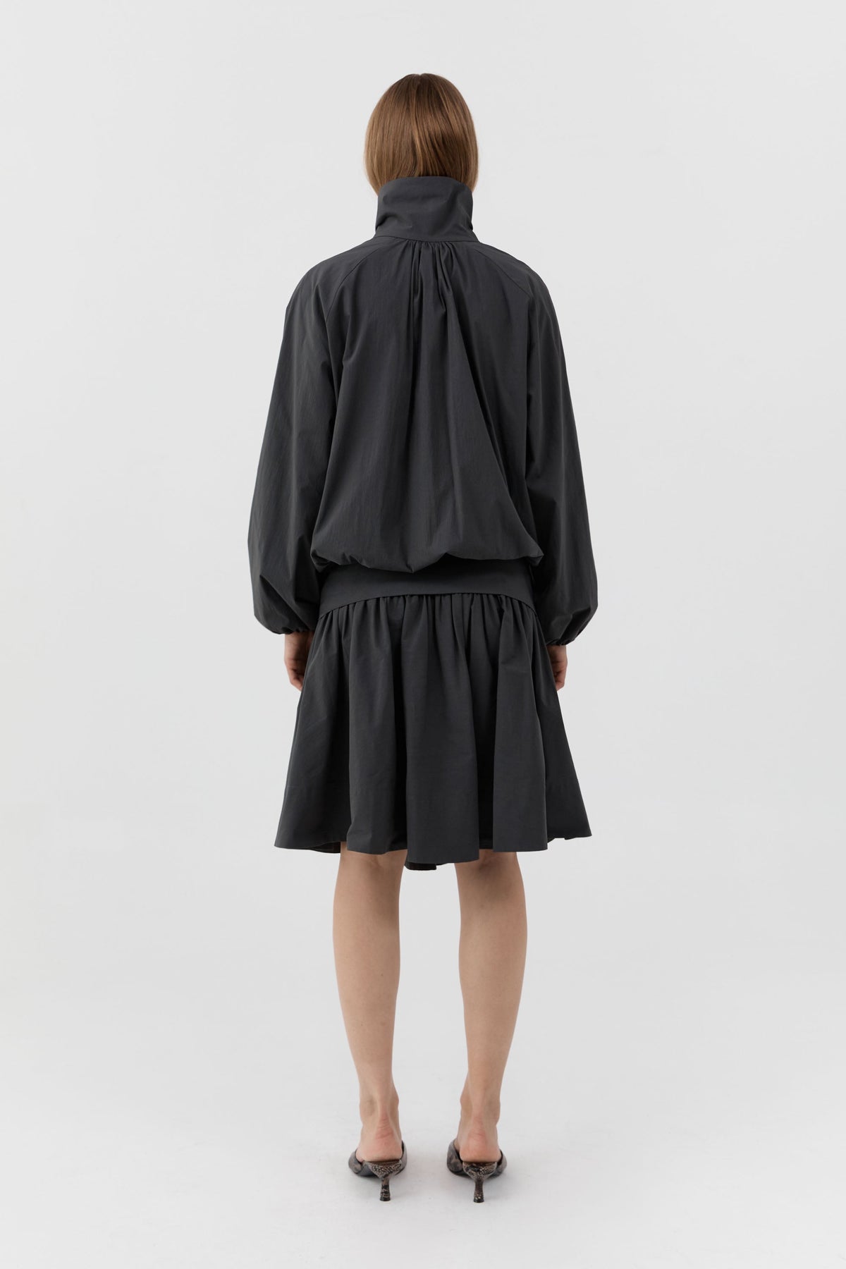 Circle Hem Gathered Skirt - Magnet