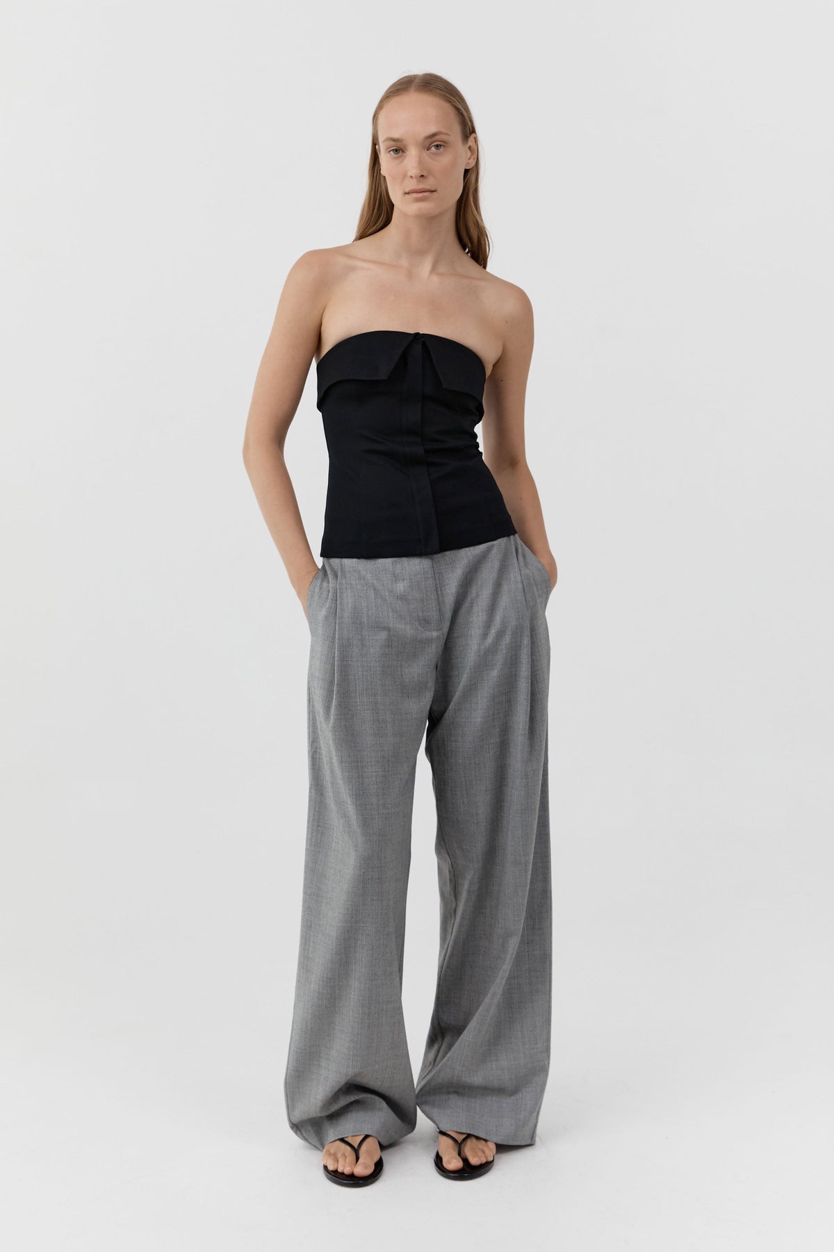 Compact Cotton Strapless Bodice - Black
