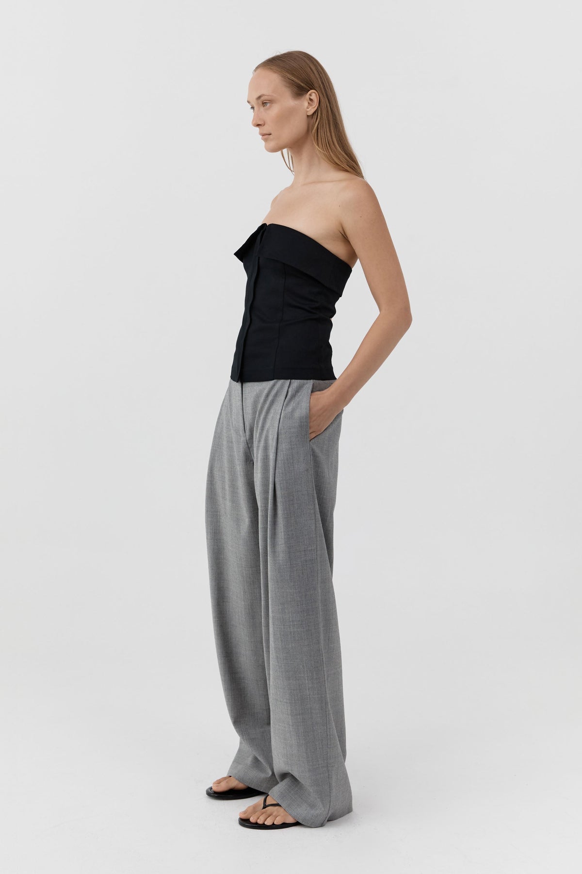 Compact Cotton Strapless Bodice - Black