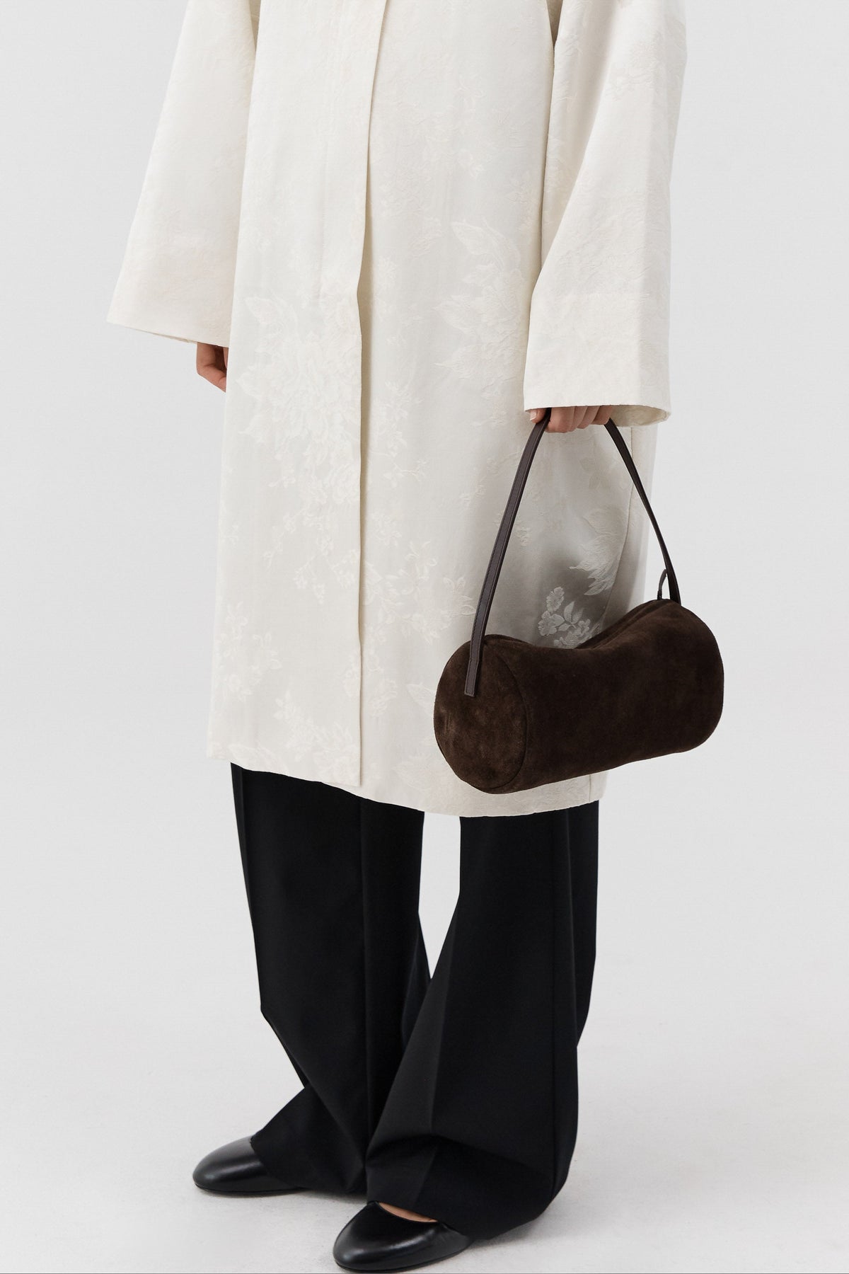 Connolo Shoulder Bag - Coffee Suede