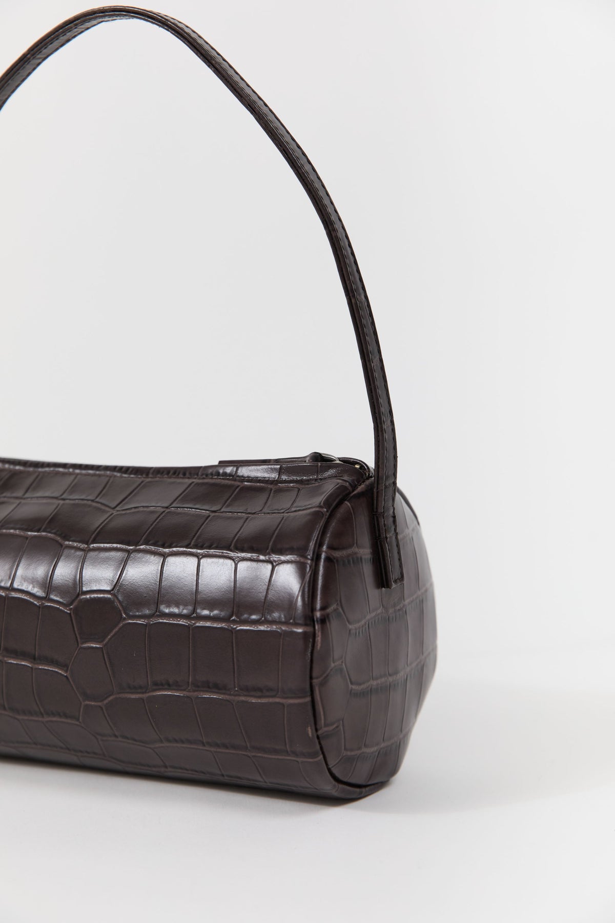 Connolo Shoulder Bag - Croc Embossed Coffee