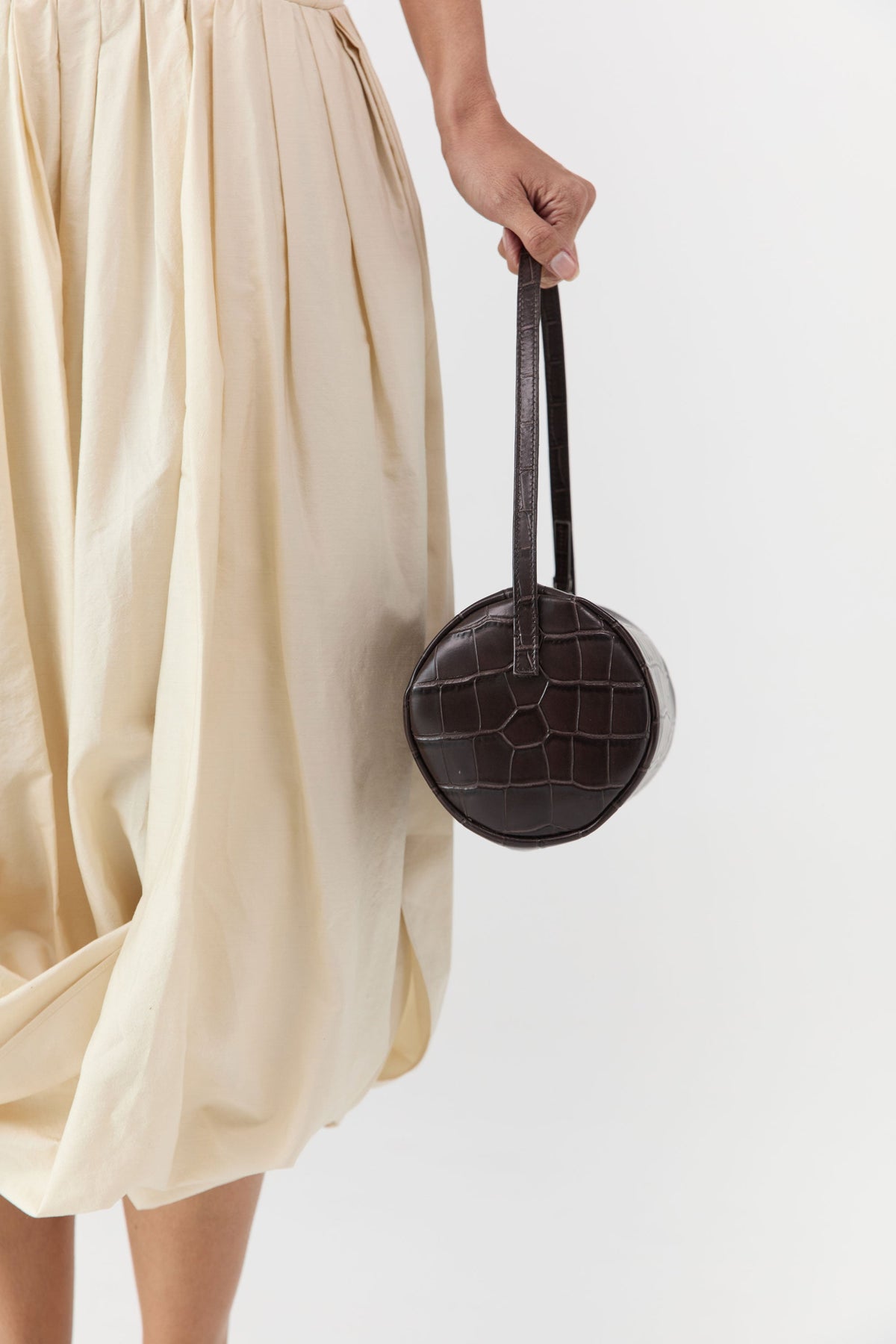 Connolo Shoulder Bag - Croc Embossed Coffee