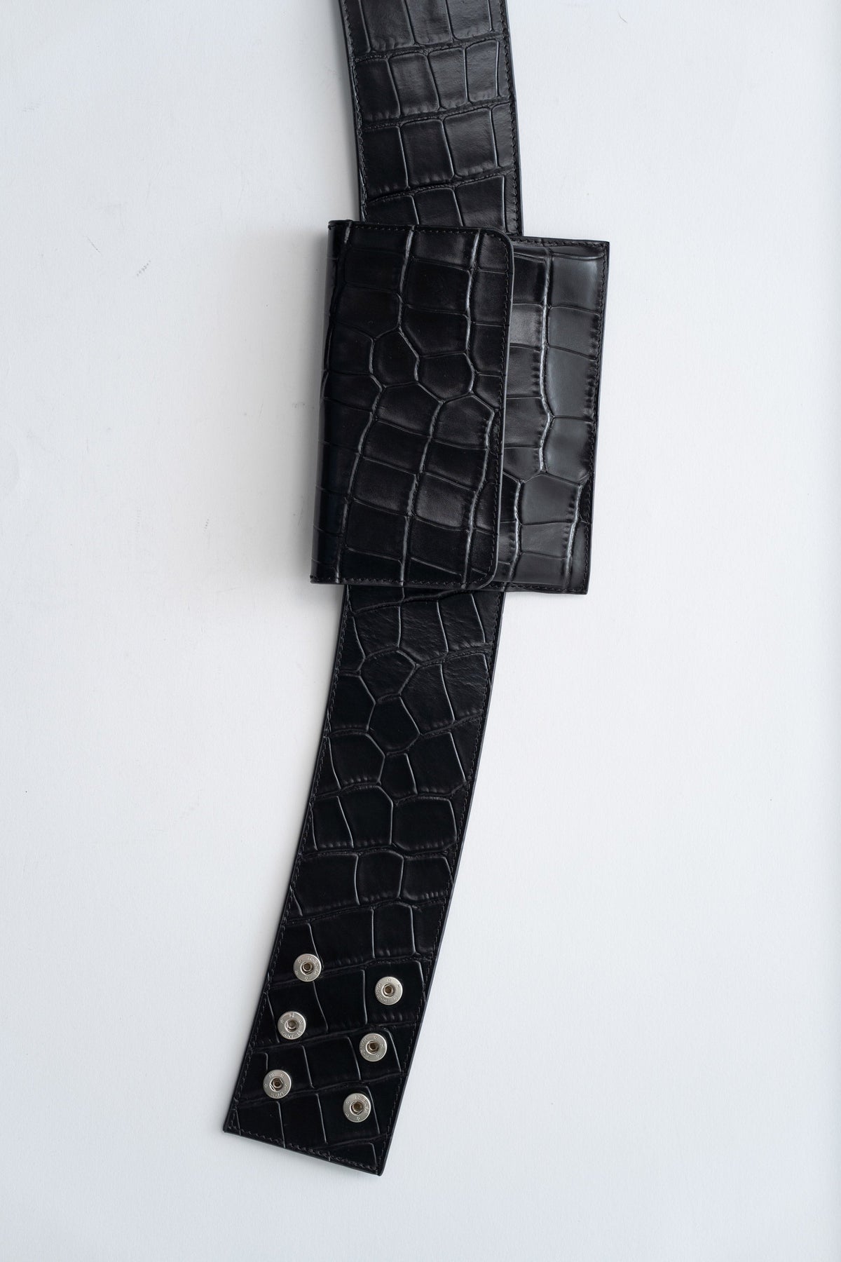 Croc Pocket Belt - Croc Embossed Black