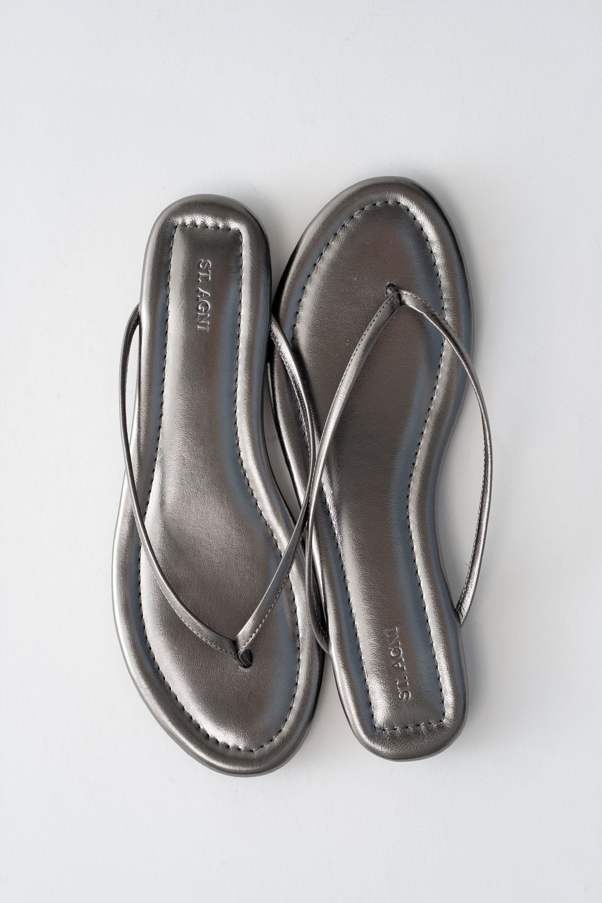 Fine Flip Flop - Pewter Metallic
