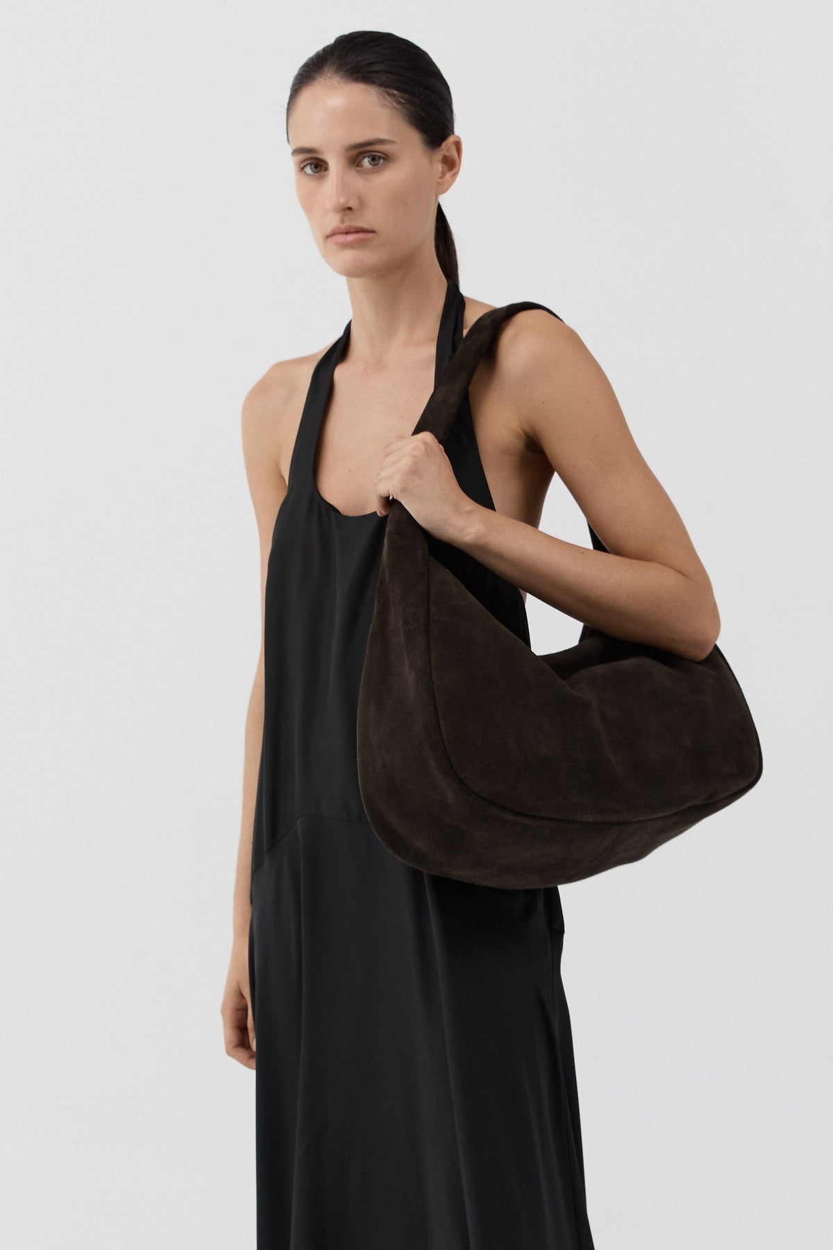 Grande Bon Bon Bag - Coffee Suede