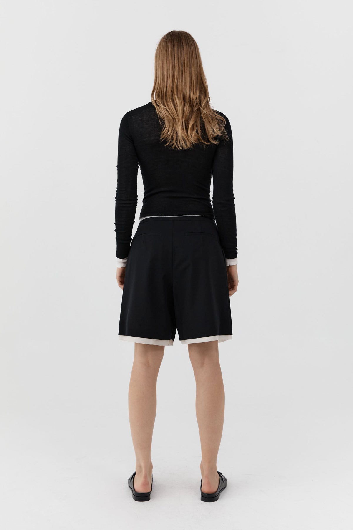 Layered Bermuda Shorts - Black