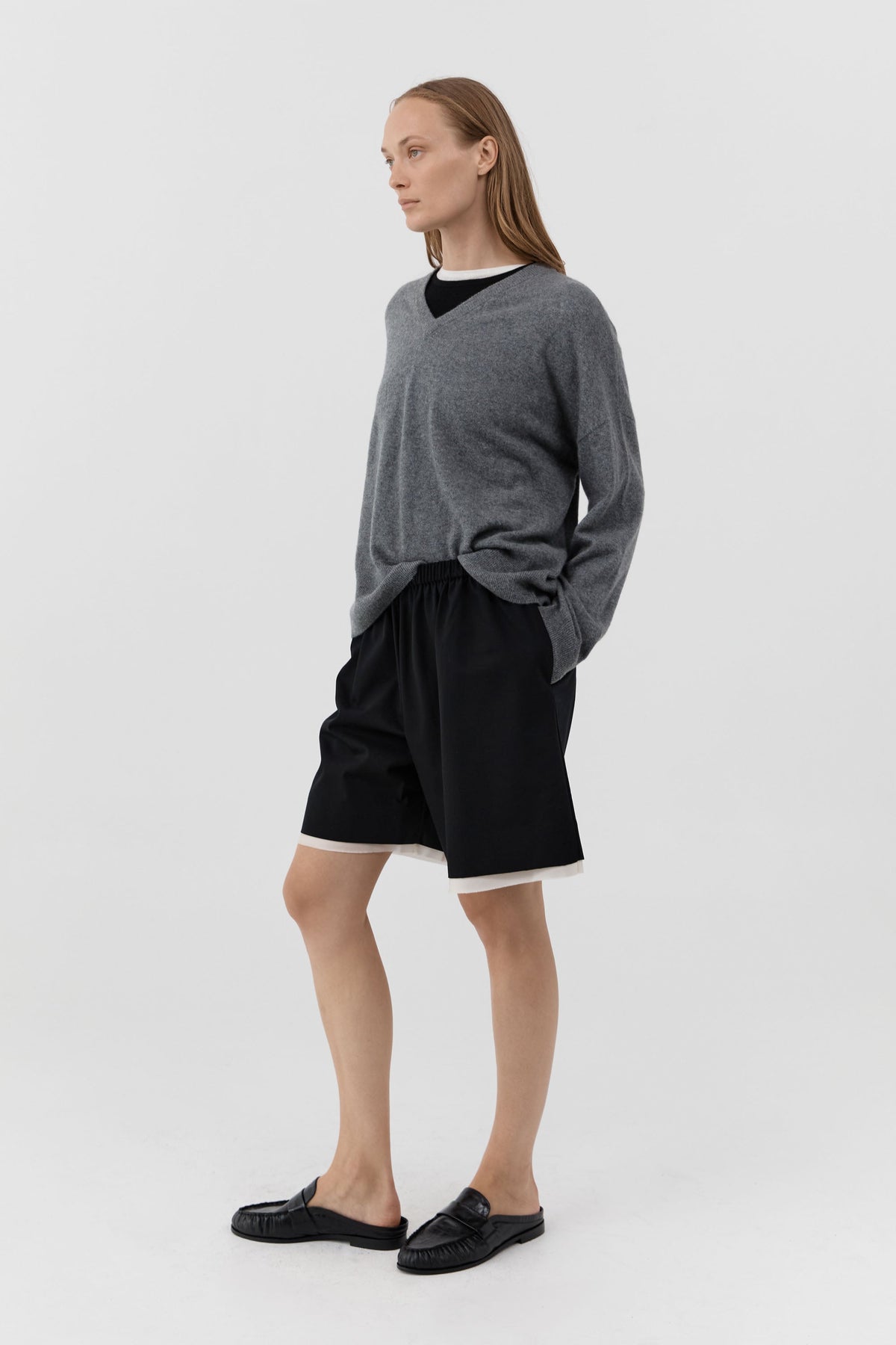 Layered Bermuda Shorts - Black