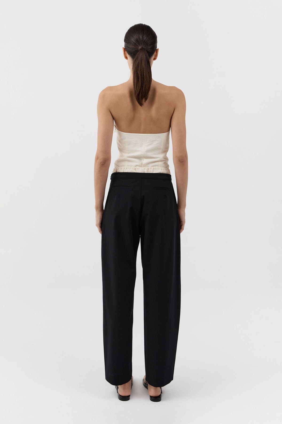 Layered Waist Balloon Pants - Black