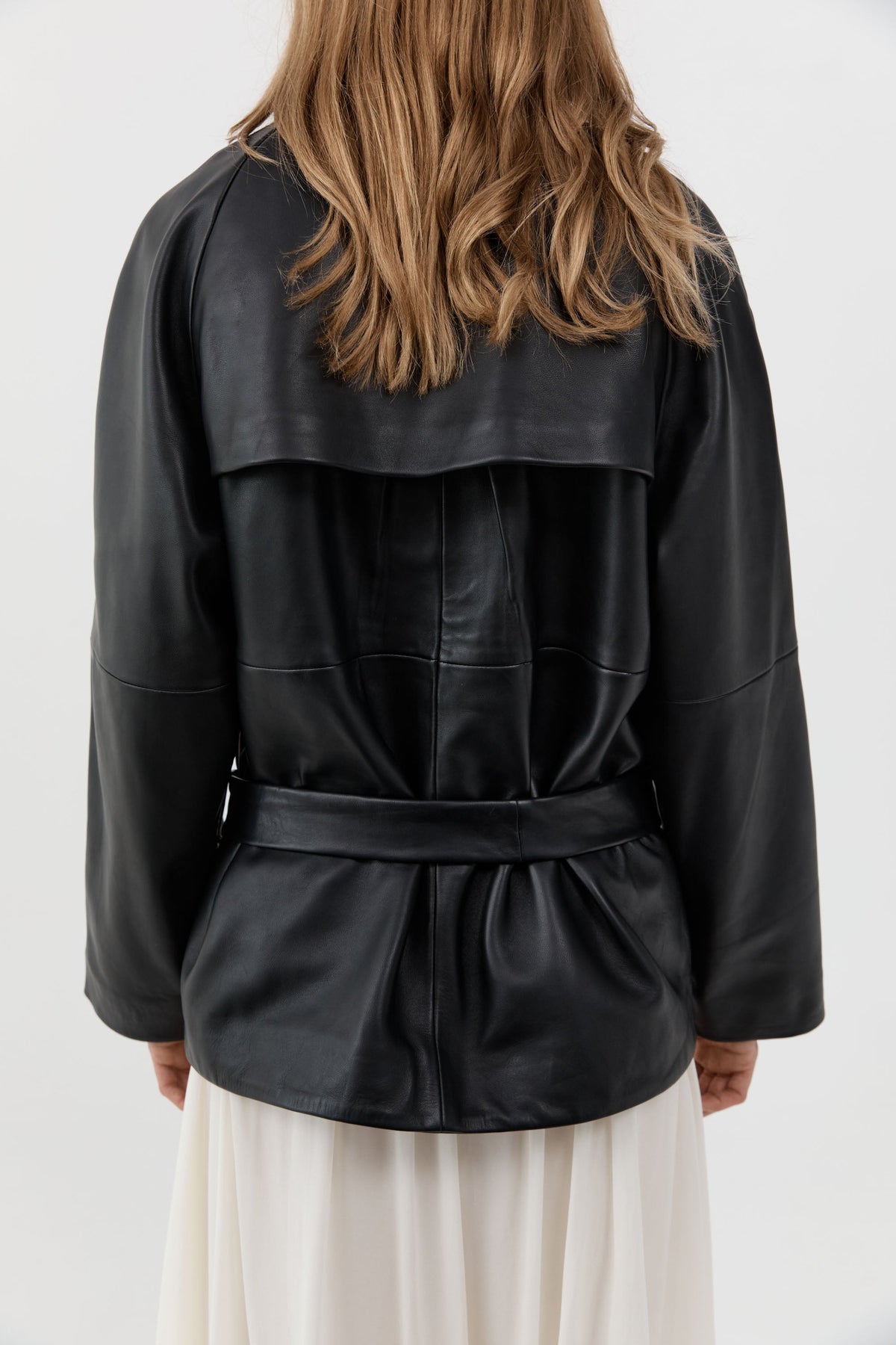 Leather Cinch Jacket - Black