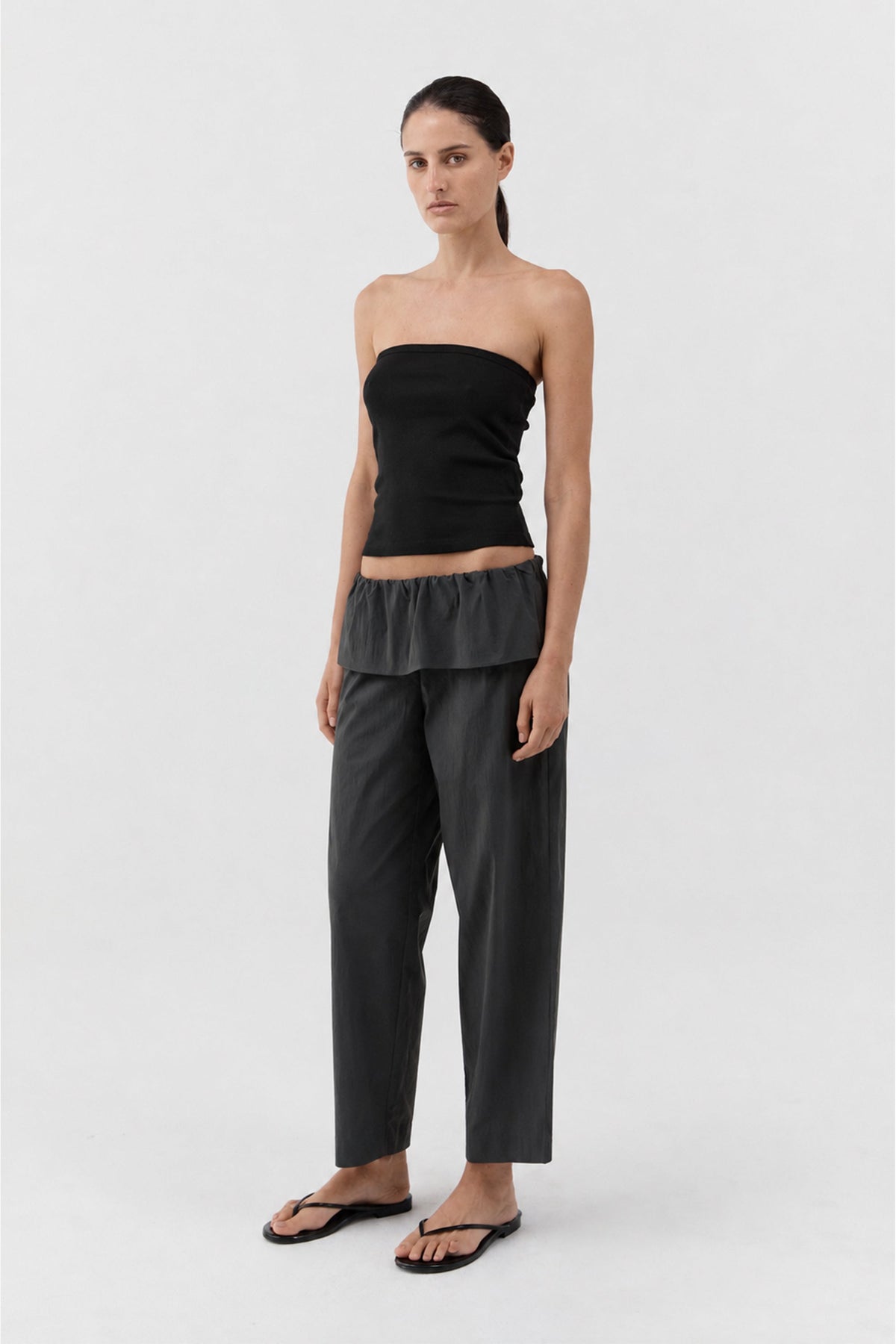 Organic Cotton 90s Strapless Top - Jet Black