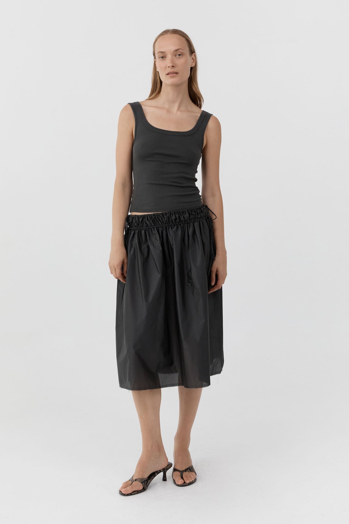 Organic Cotton Scooped Ballerina Top - Dark Moss