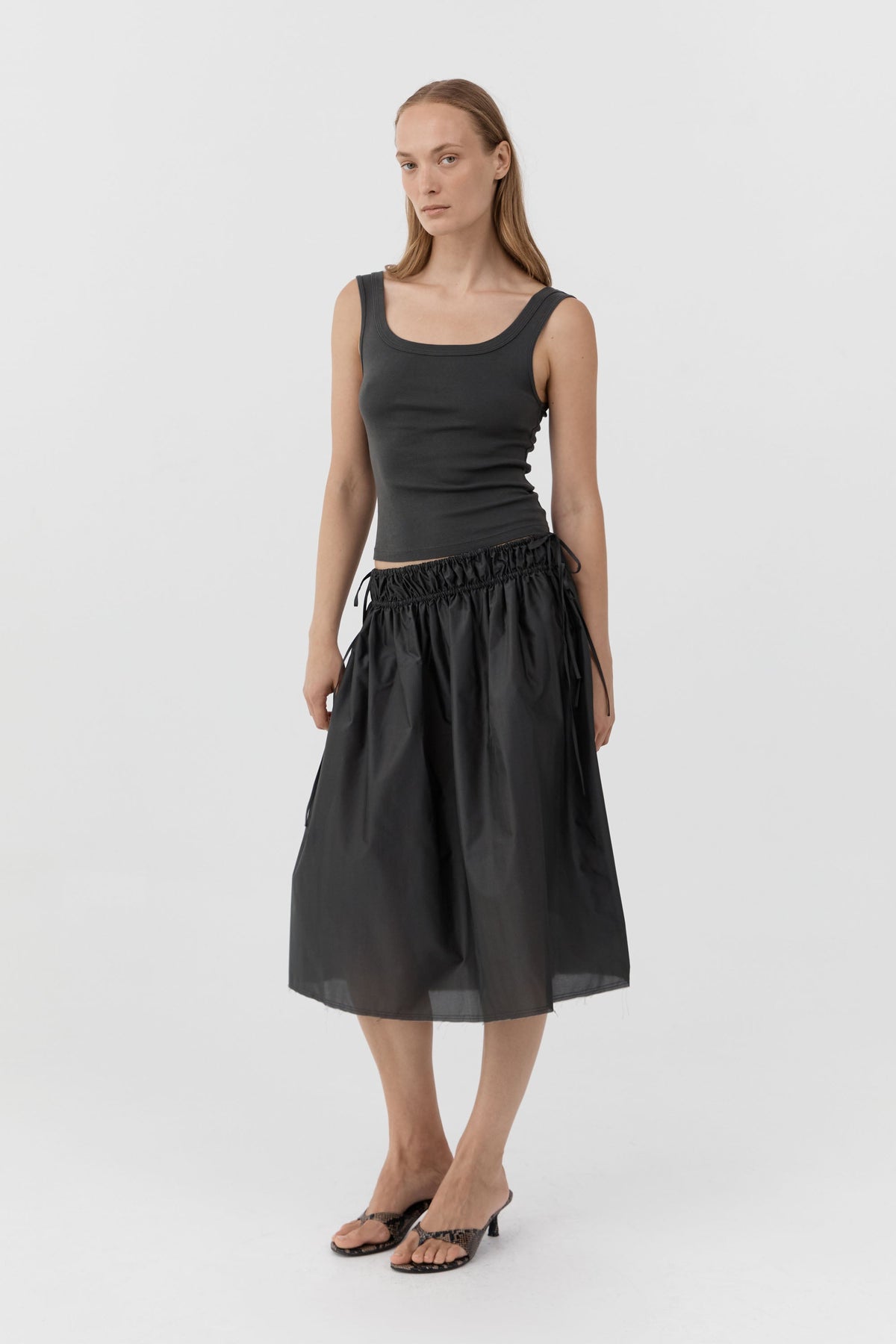 Organic Cotton Scooped Ballerina Top - Dark Moss