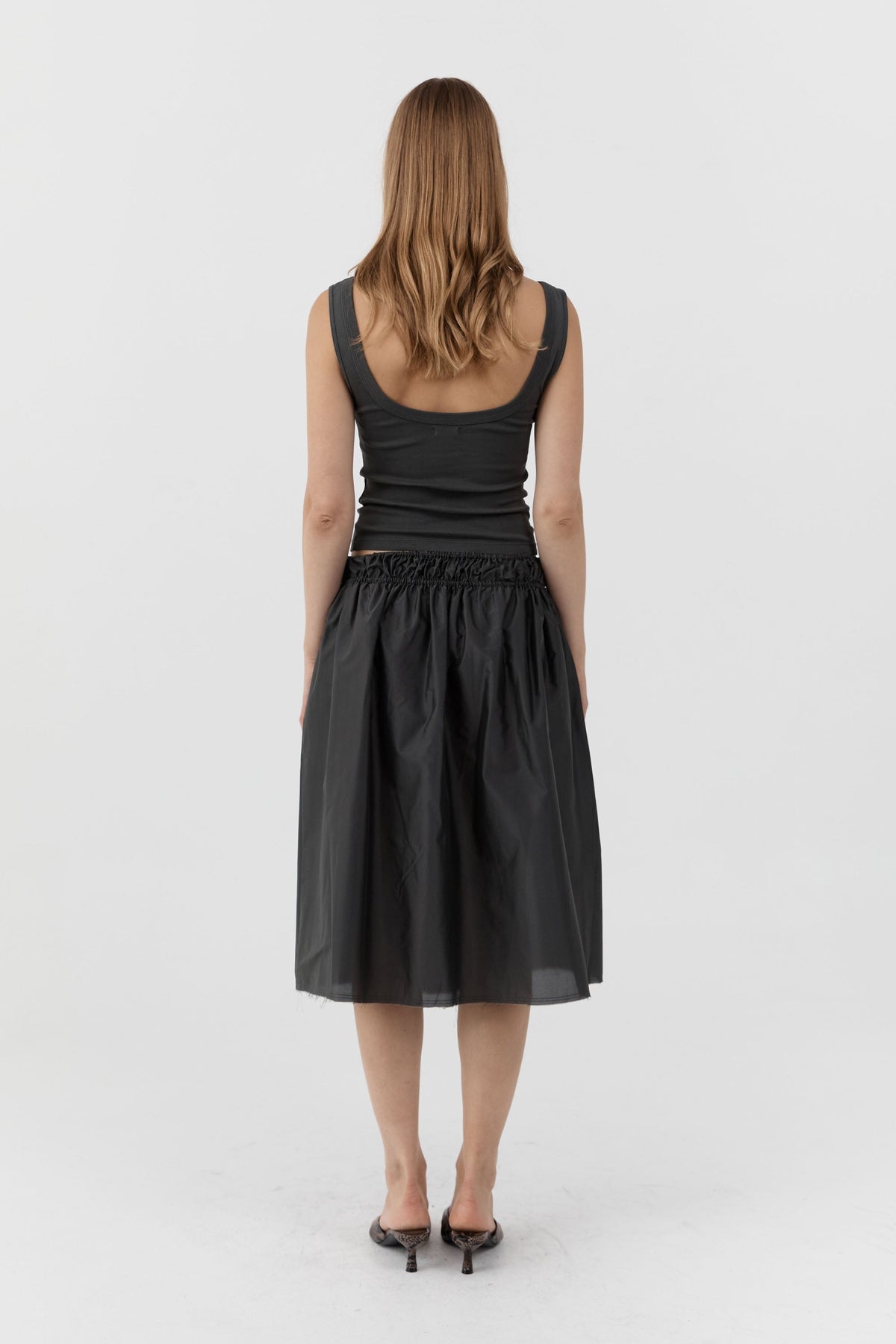 Organic Cotton Scooped Ballerina Top - Dark Moss