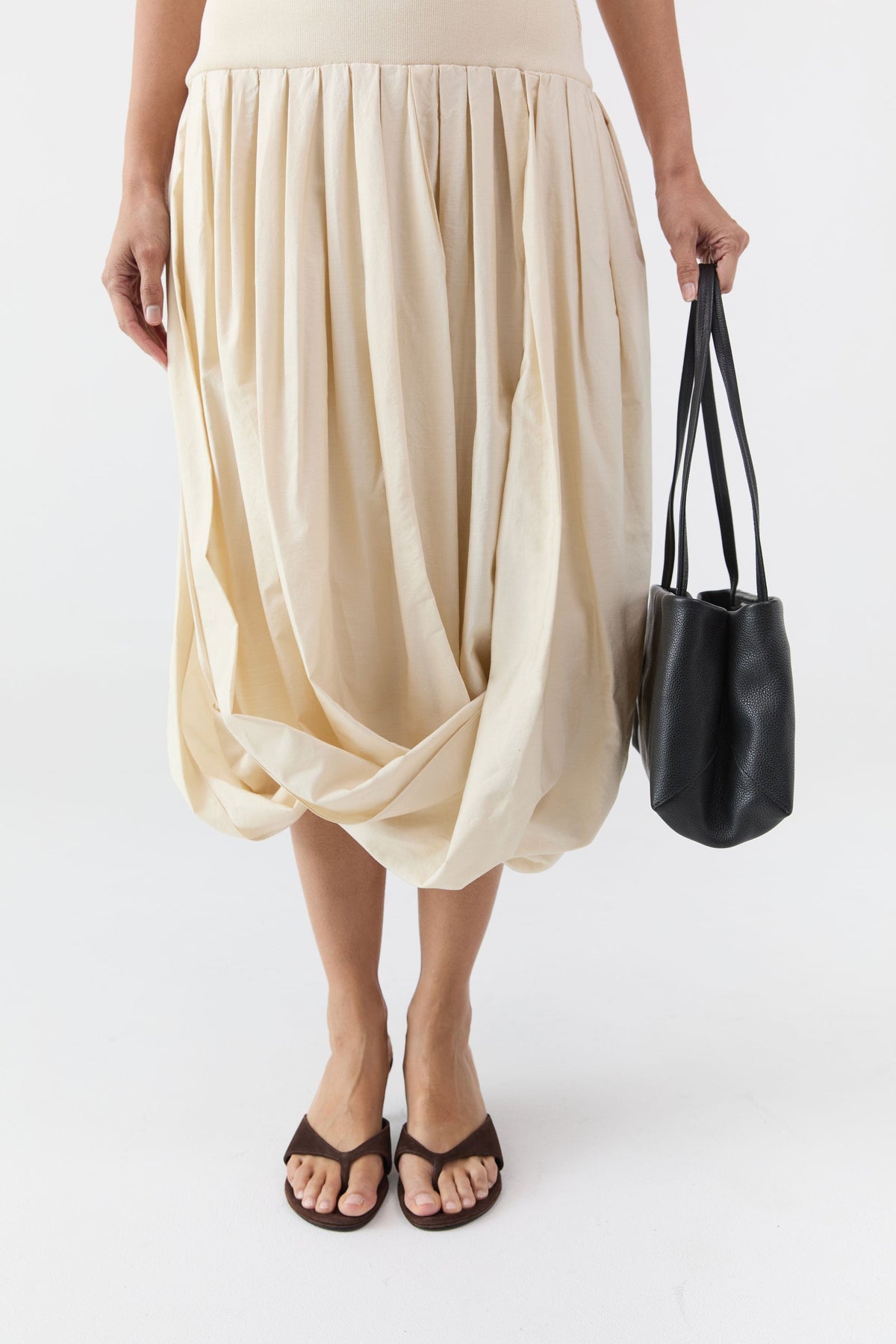 Origami Tote - Black Smooth
