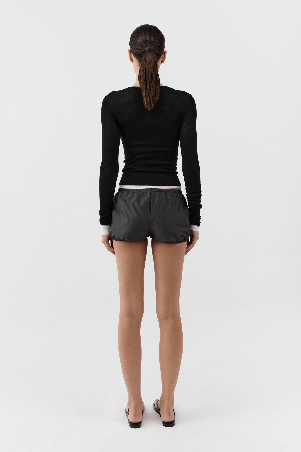 Paper Taffeta Petite Shorts - Dark Vetiver