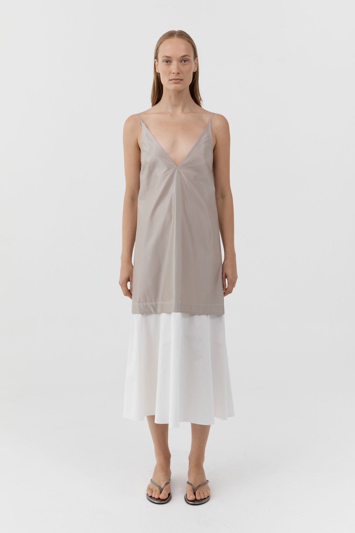 Paper Taffeta Petticoat Dress - Fog