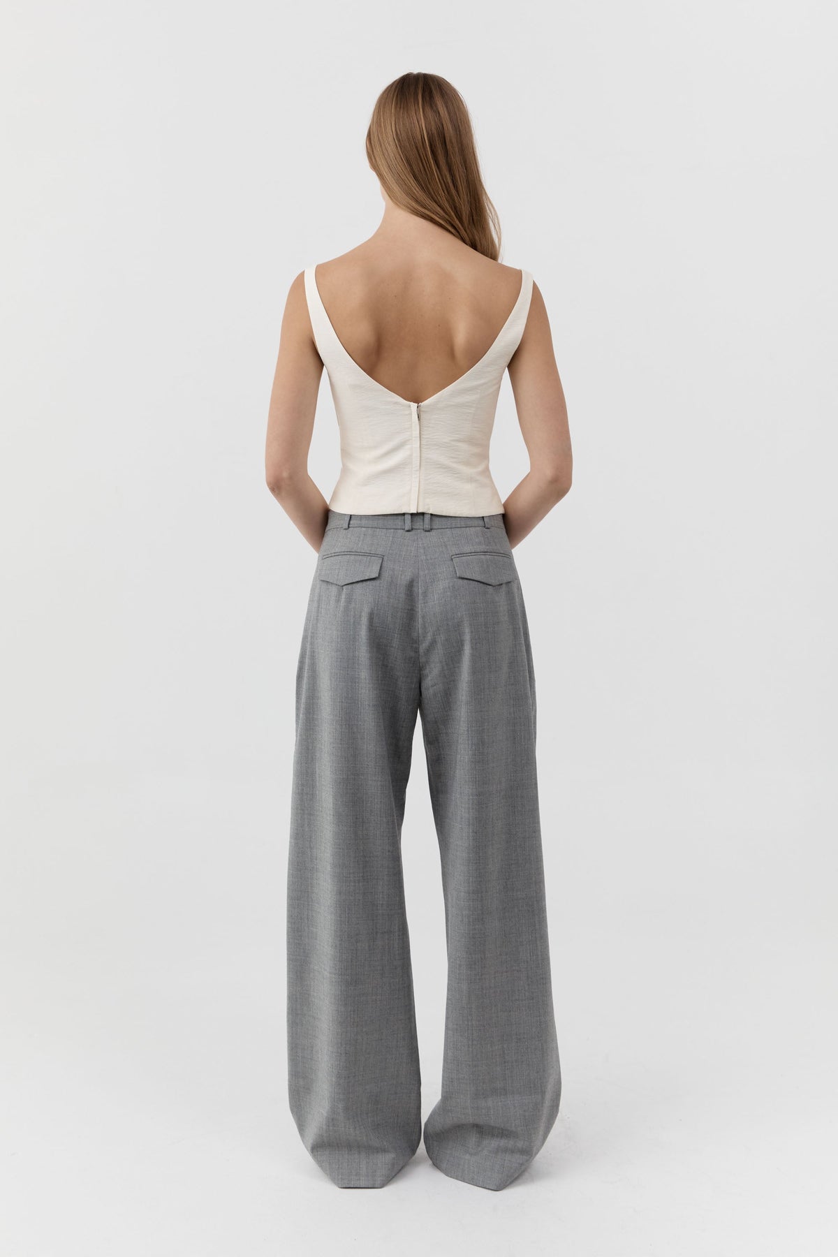 Raw Silk Draped Bodice - Cloud Cream