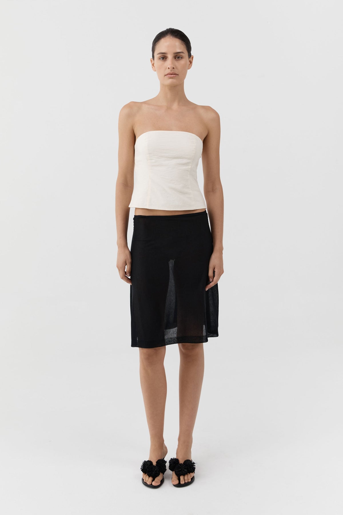Raw Silk Minimal Bodice - Cloud Cream