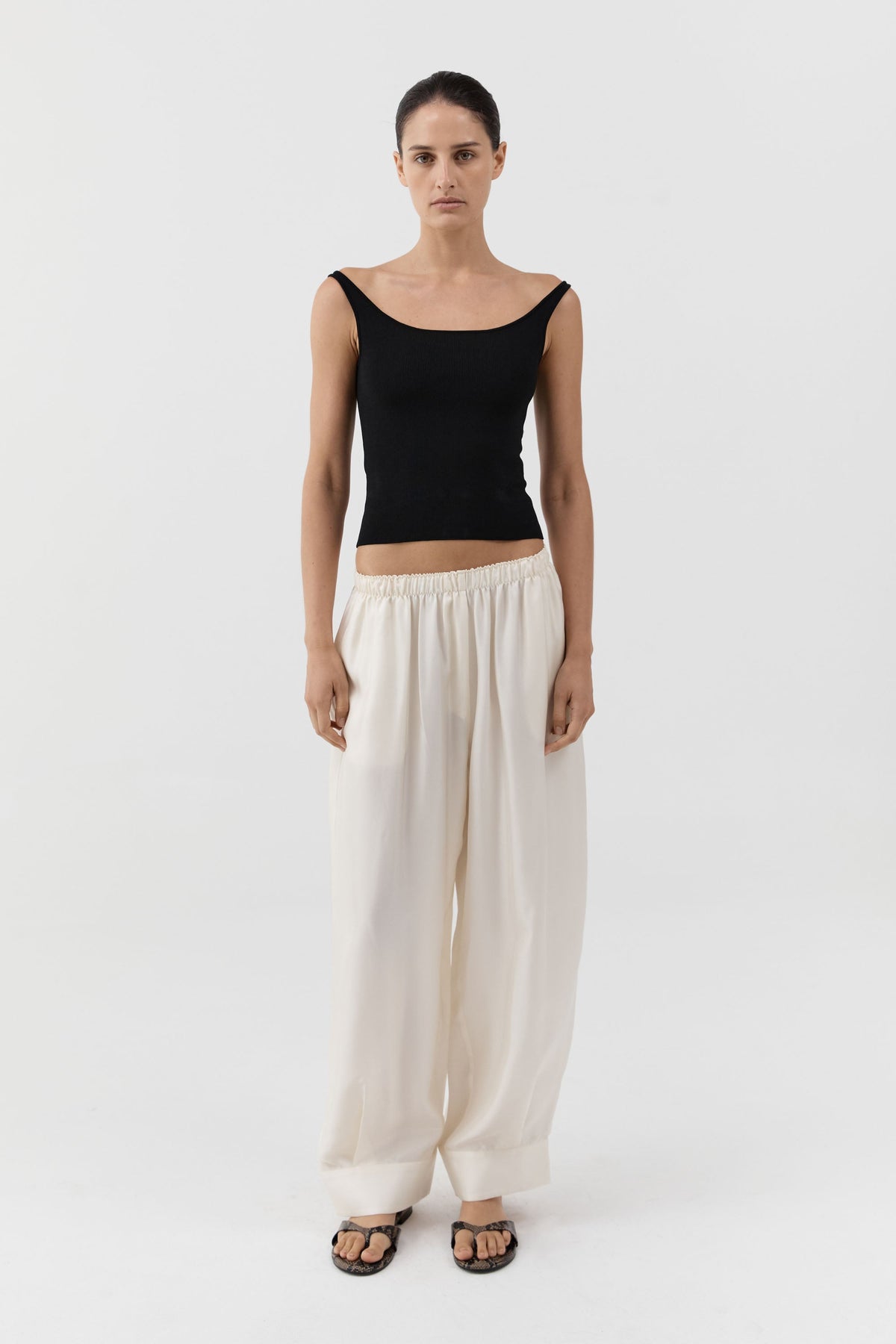 Silk Twill Everyday Cuffed Pants - Talco
