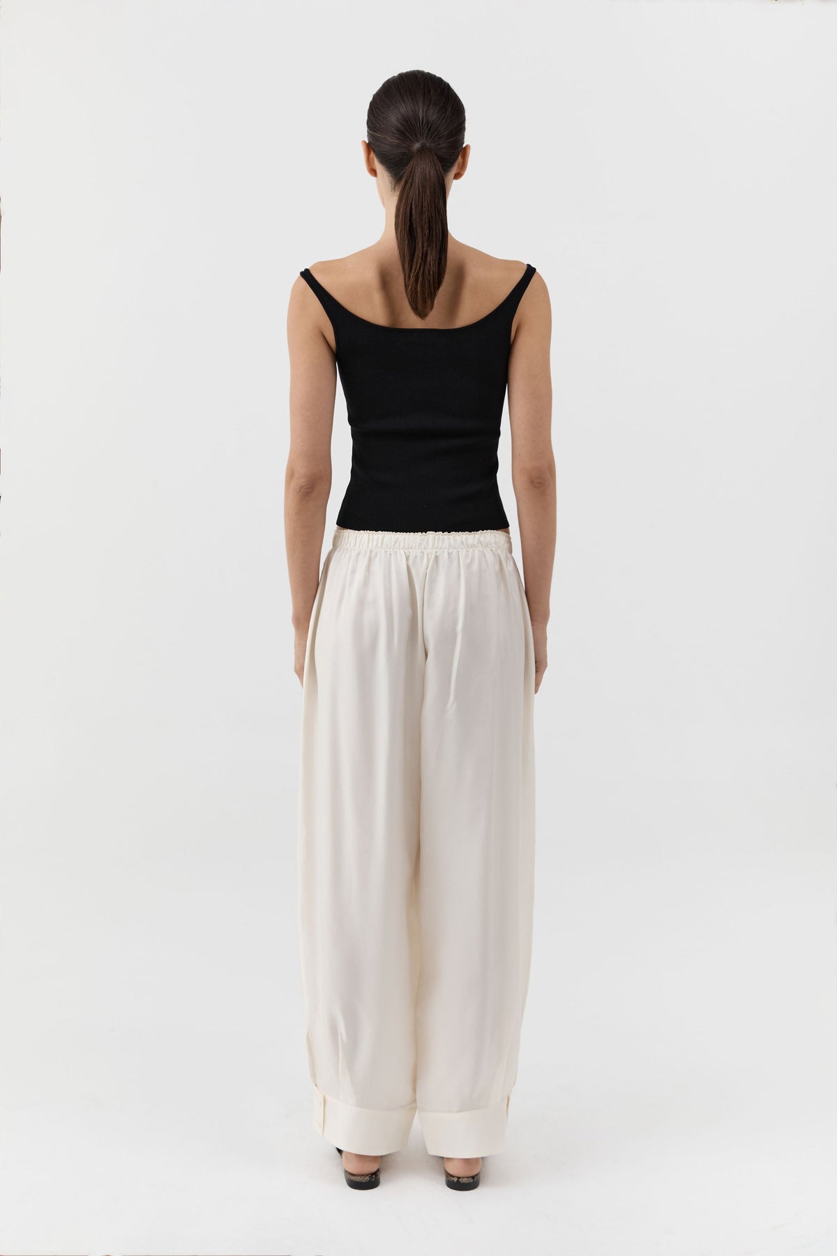 Silk Twill Everyday Cuffed Pants - Talco
