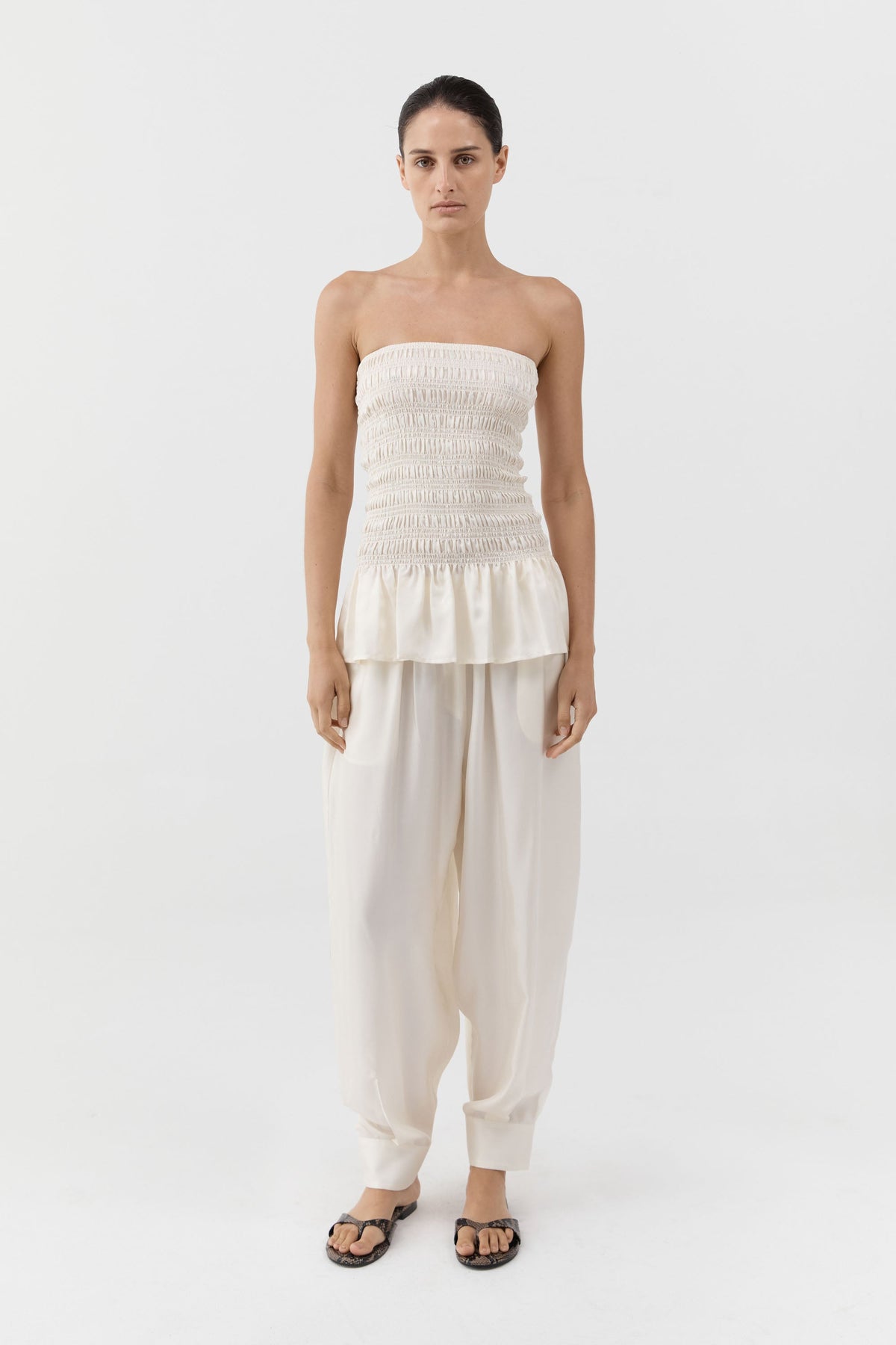 Silk Twill Everyday Cuffed Pants - Talco