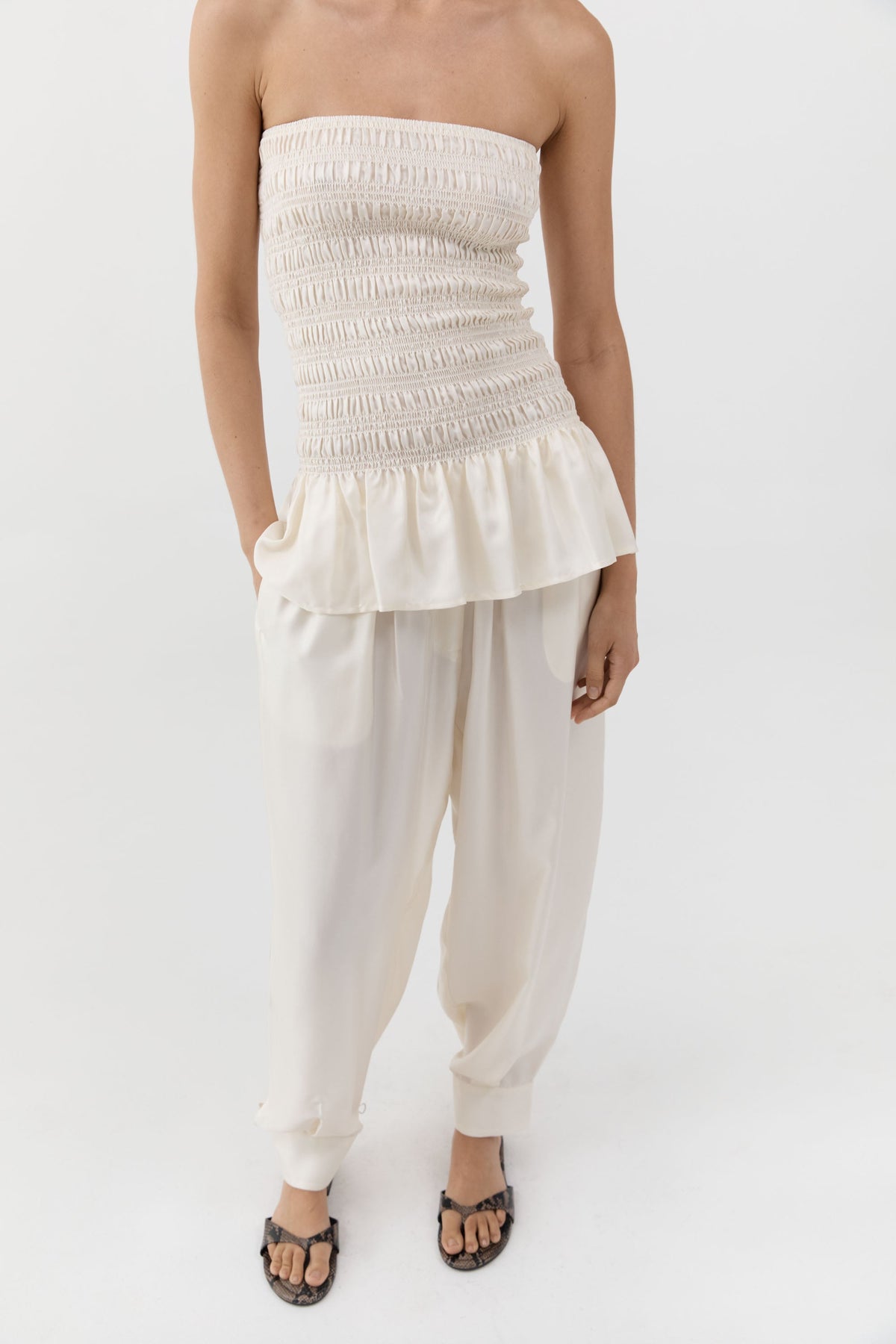 Silk Twill Everyday Cuffed Pants - Talco