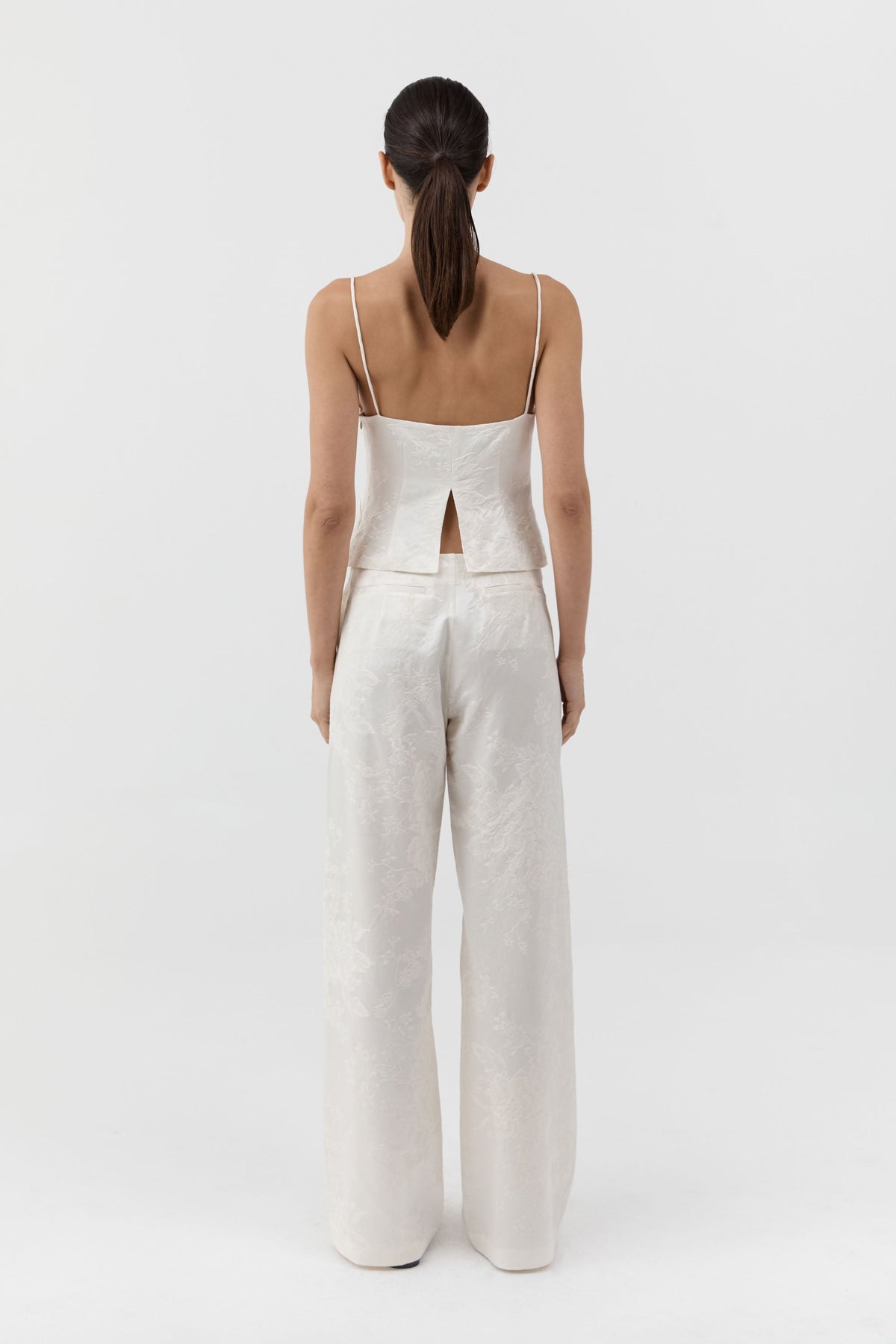 Silk Wool Jacquard Cami - Talco