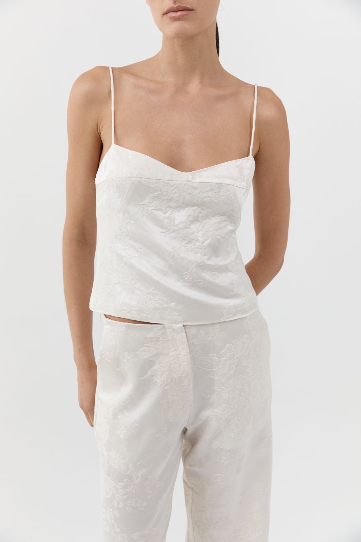 Silk Wool Jacquard Cami - Talco