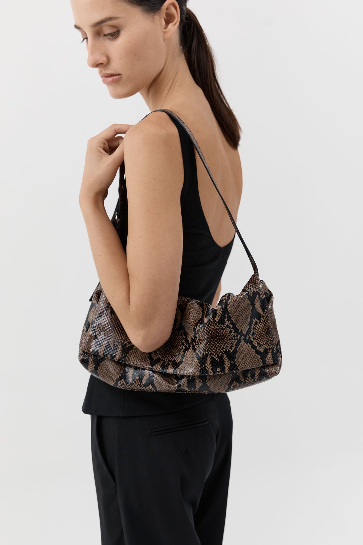 Soft Detachable Belt Bag - Python Embossed