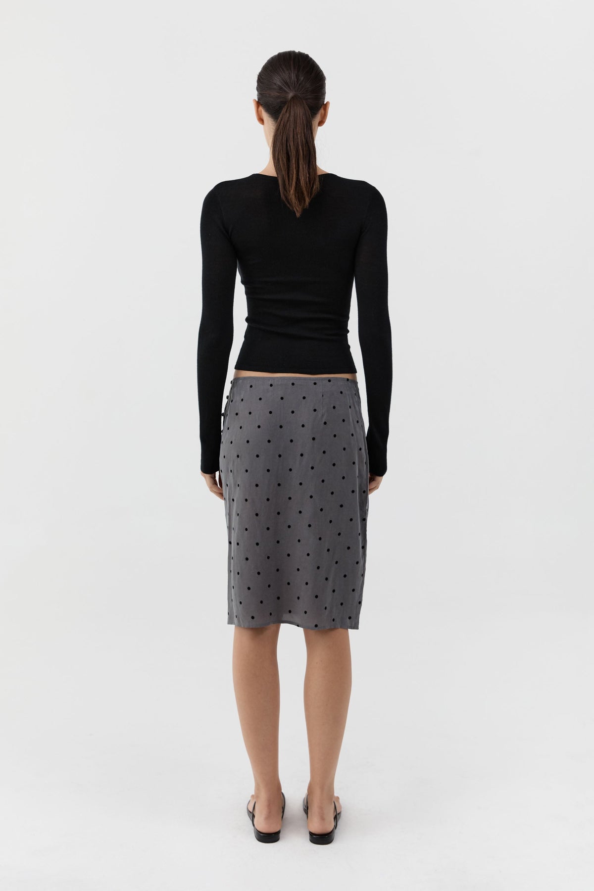 Superfine Merino Wool Long Sleeve Top - Black