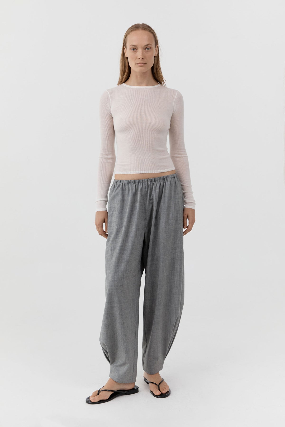 Superfine Merino Wool Long Sleeve Top - Talco