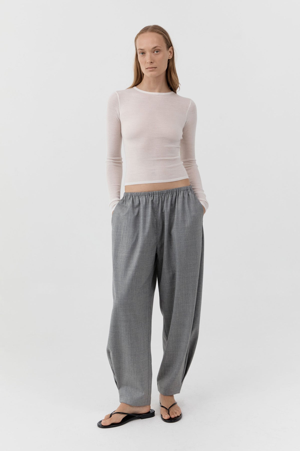 Superfine Merino Wool Long Sleeve Top - Talco