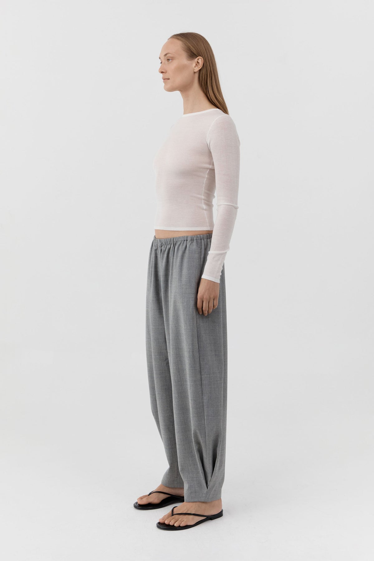Superfine Merino Wool Long Sleeve Top - Talco