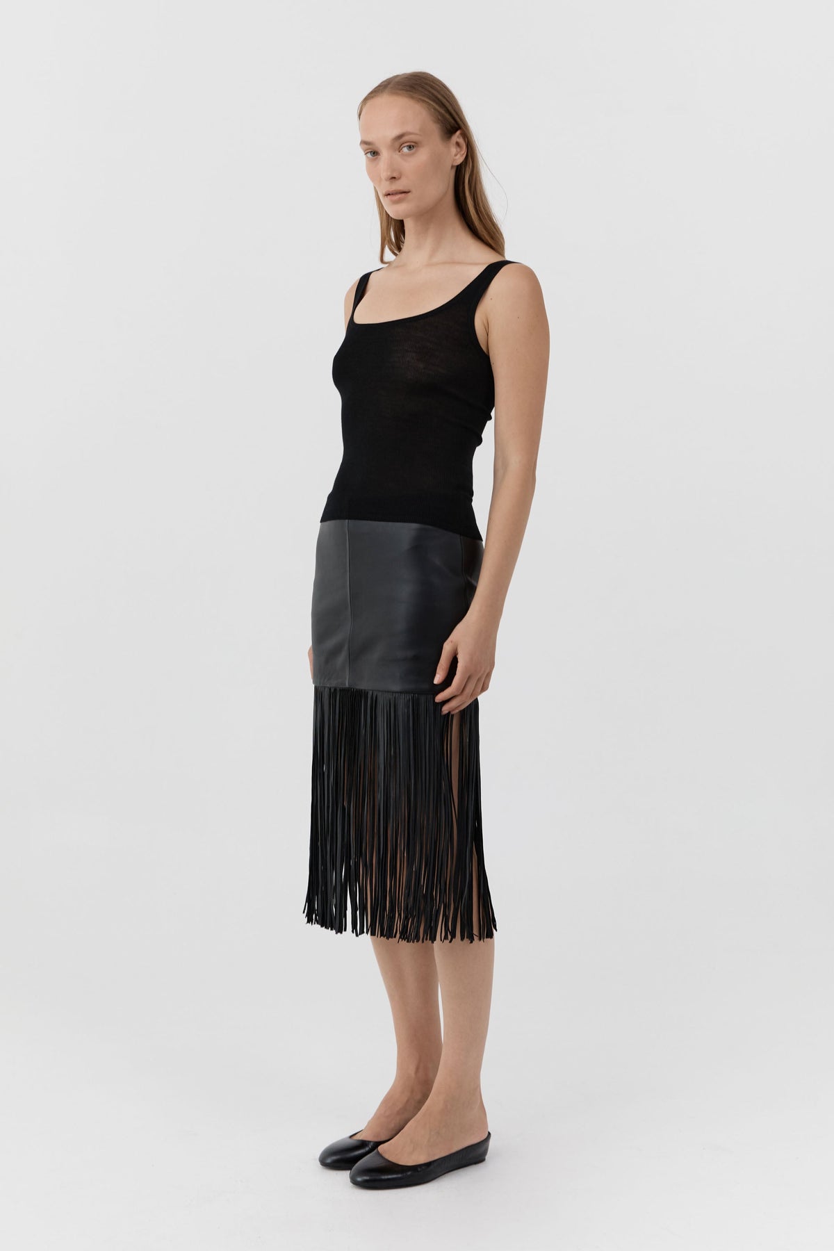 Superfine Merino Wool Tank - Black