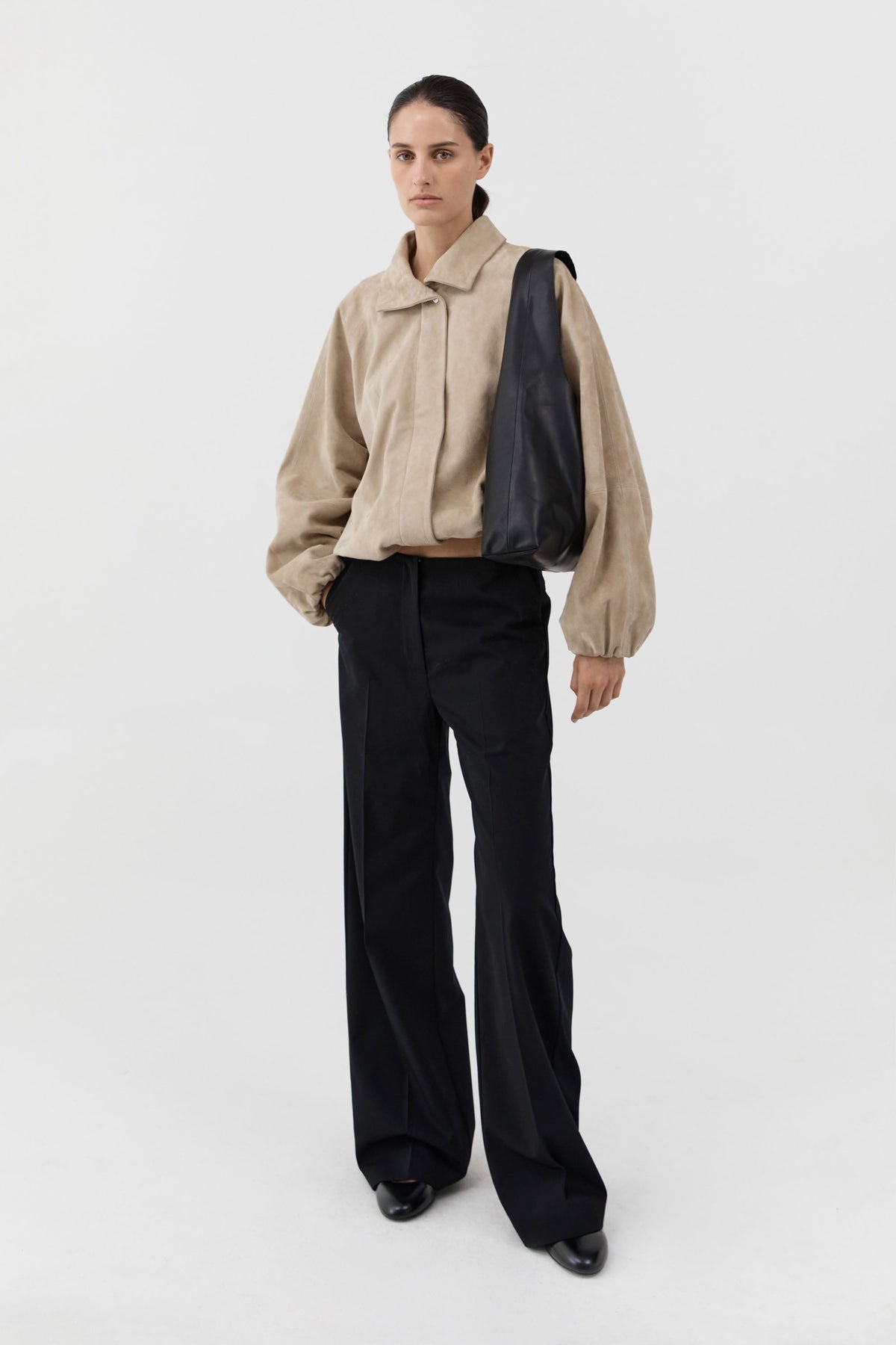 Triangle Hobo Bag - Black